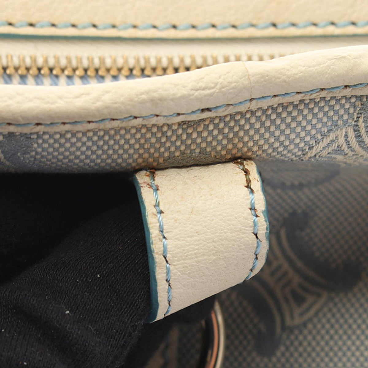 Celine C Macadam Canvas Shoulder Bag — Blue