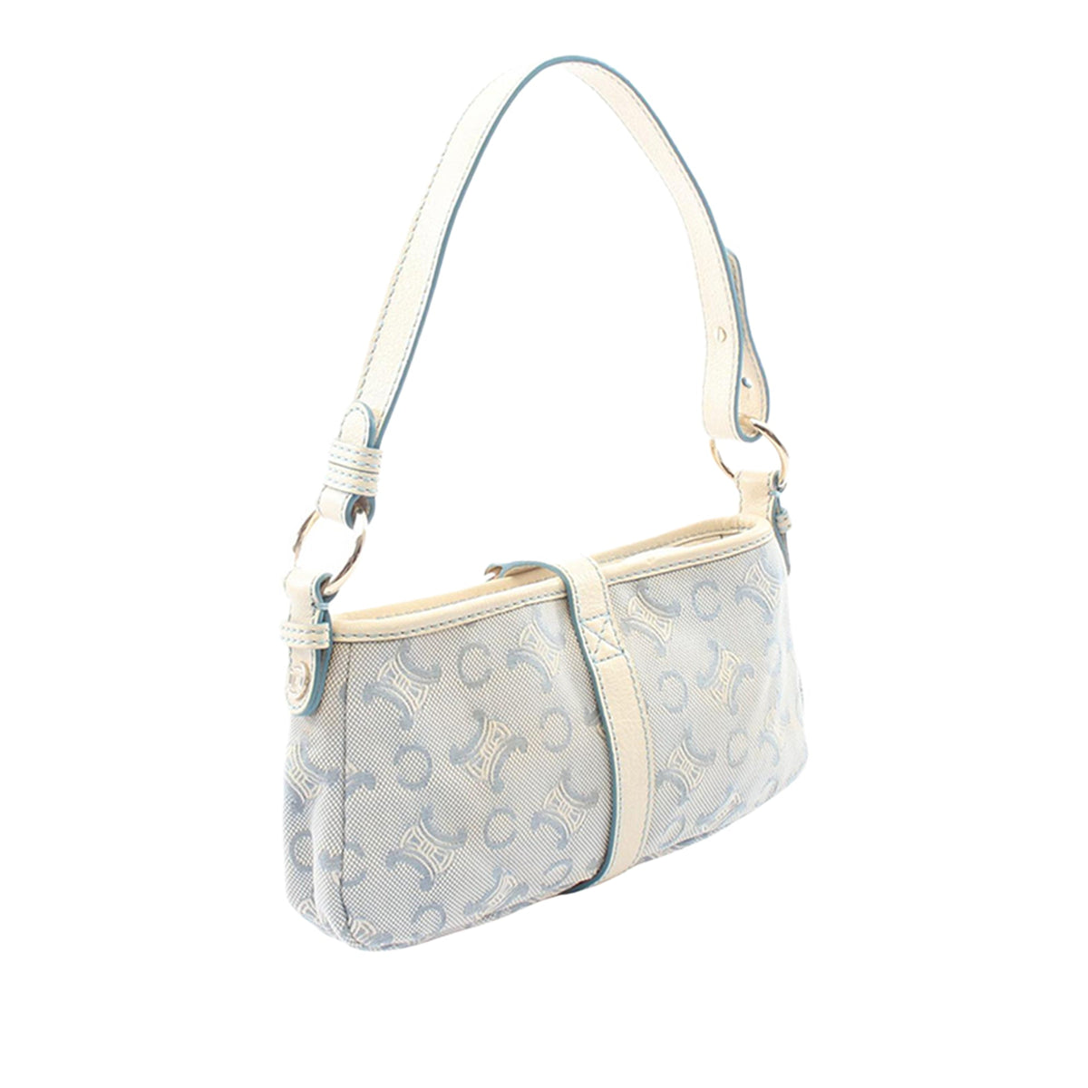 Celine C Macadam Canvas Shoulder Bag — Blue