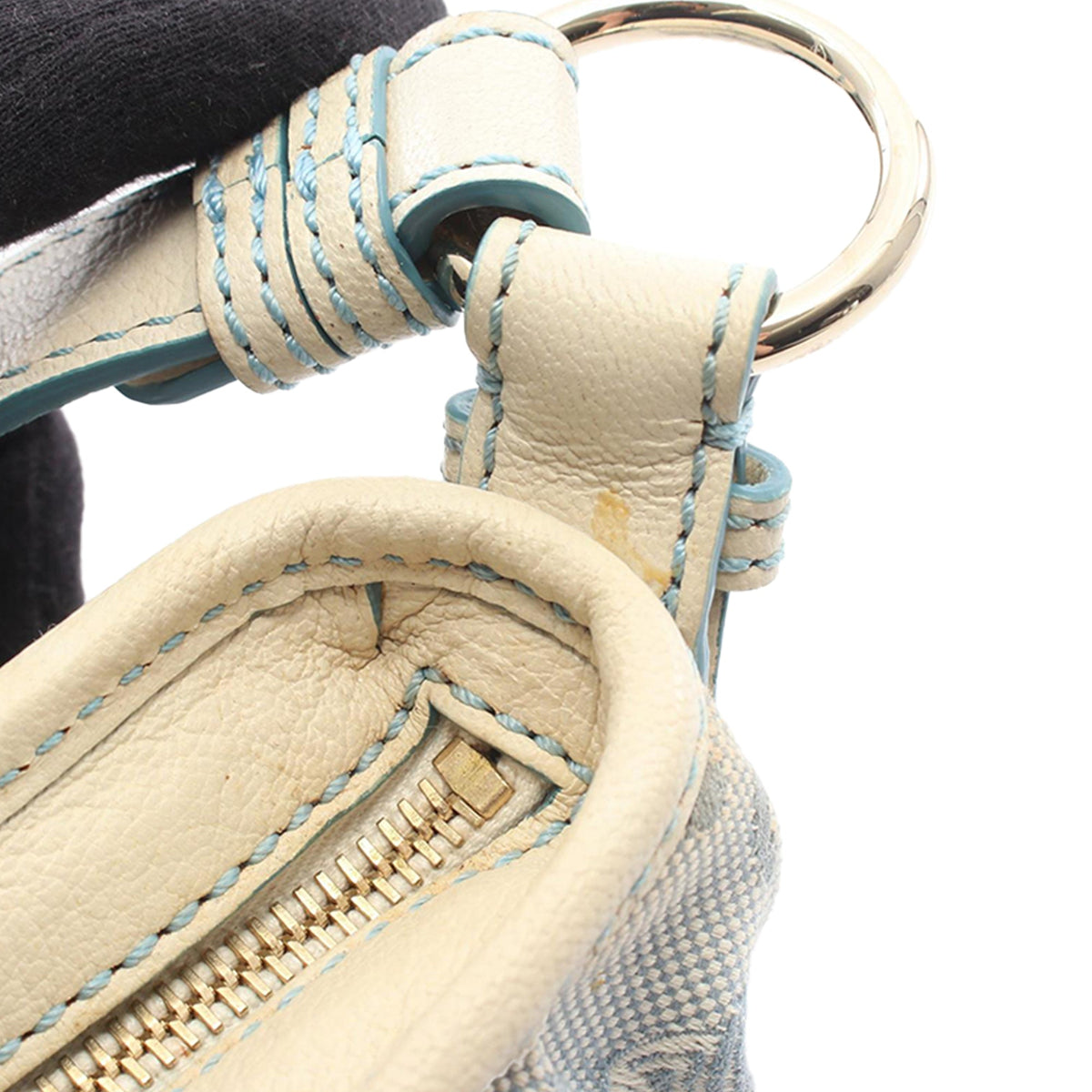 Celine C Macadam Canvas Shoulder Bag — Blue