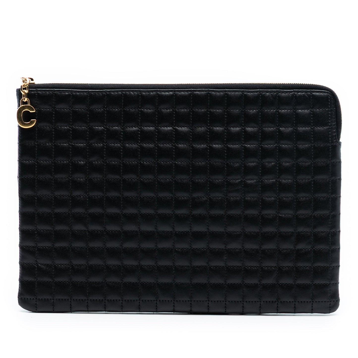Celine Quilted Calfskin C Charm Pouch