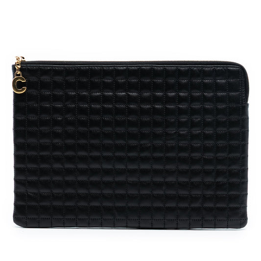 Celine Quilted Calfskin C Charm Pouch