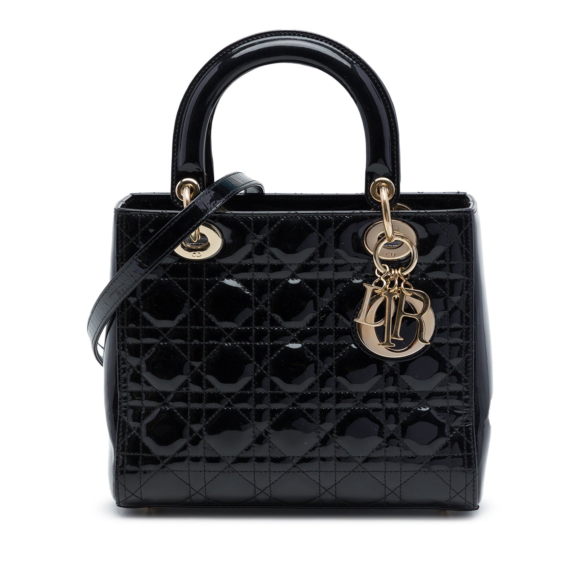 Dior Medium Patent Cannage Lady Dior