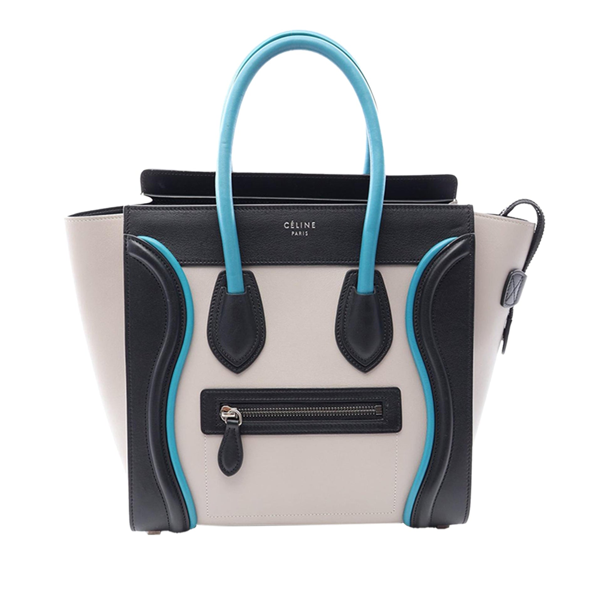 Celine Micro Tricolor Leather Luggage Tote