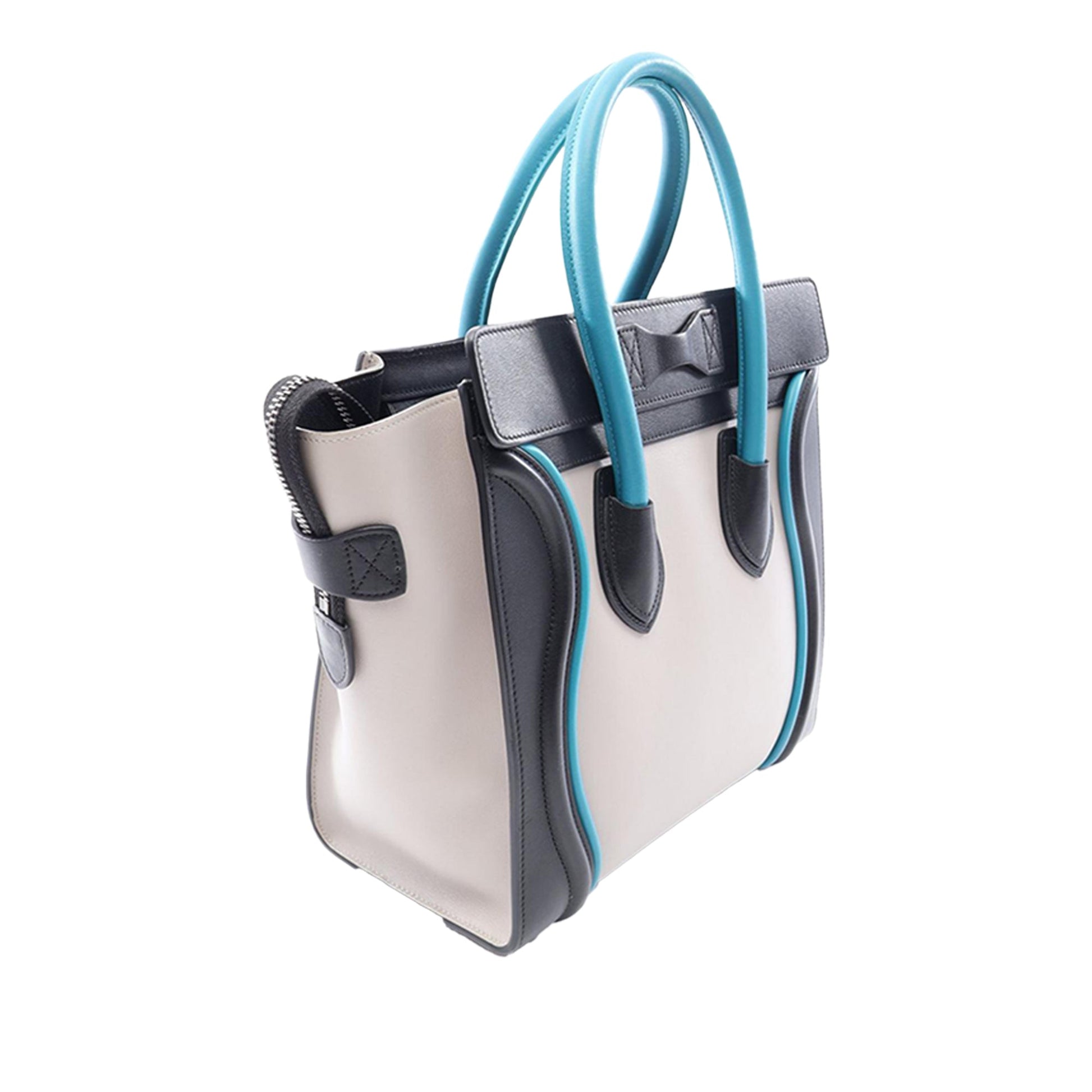 Celine Micro Tricolor Leather Luggage Tote