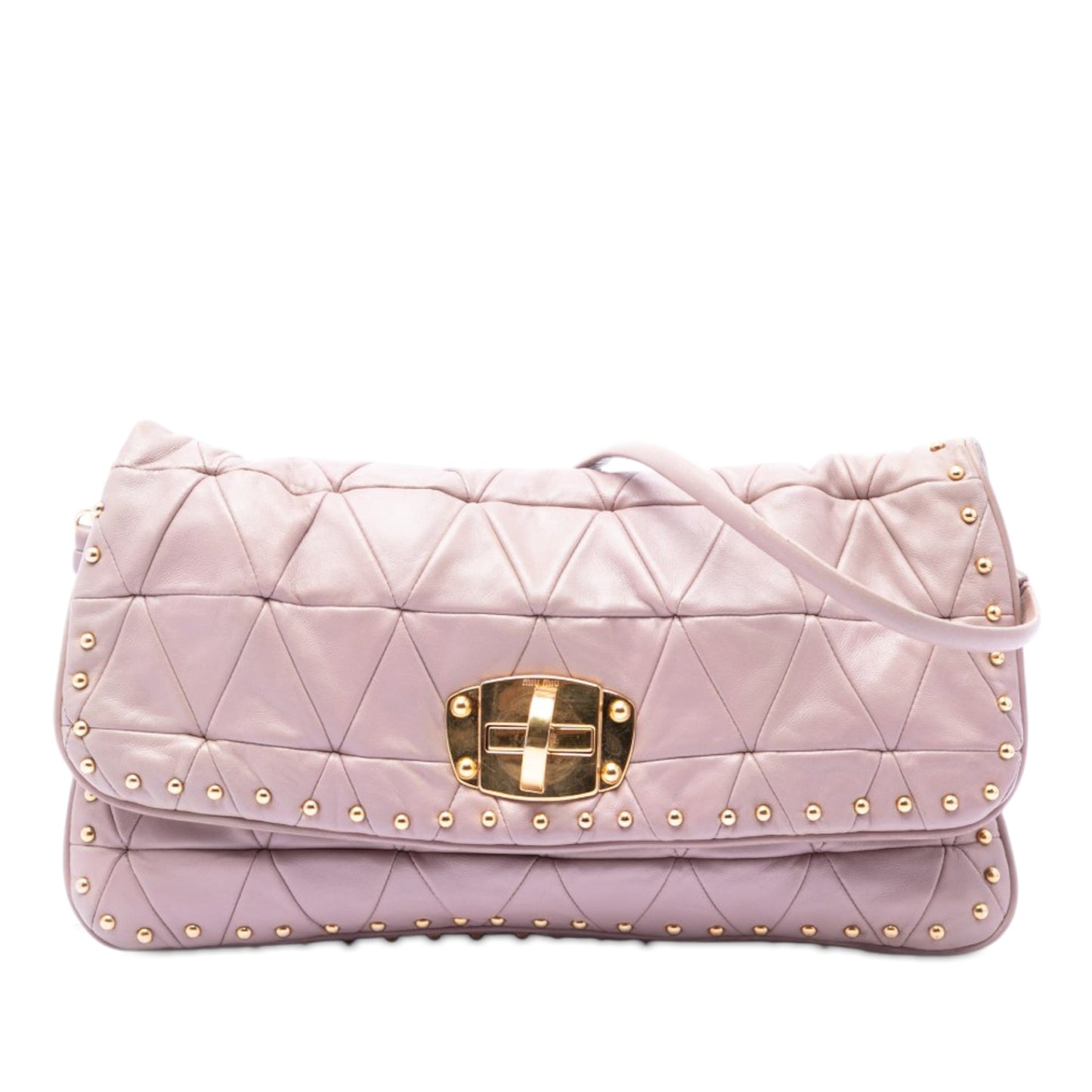 Miu Miu Studded Matelasse Nappa Shoulder Bag