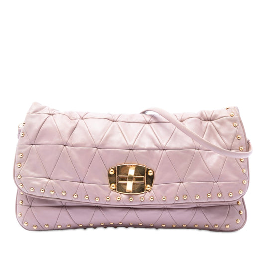 Miu Miu Studded Matelasse Nappa Shoulder Bag