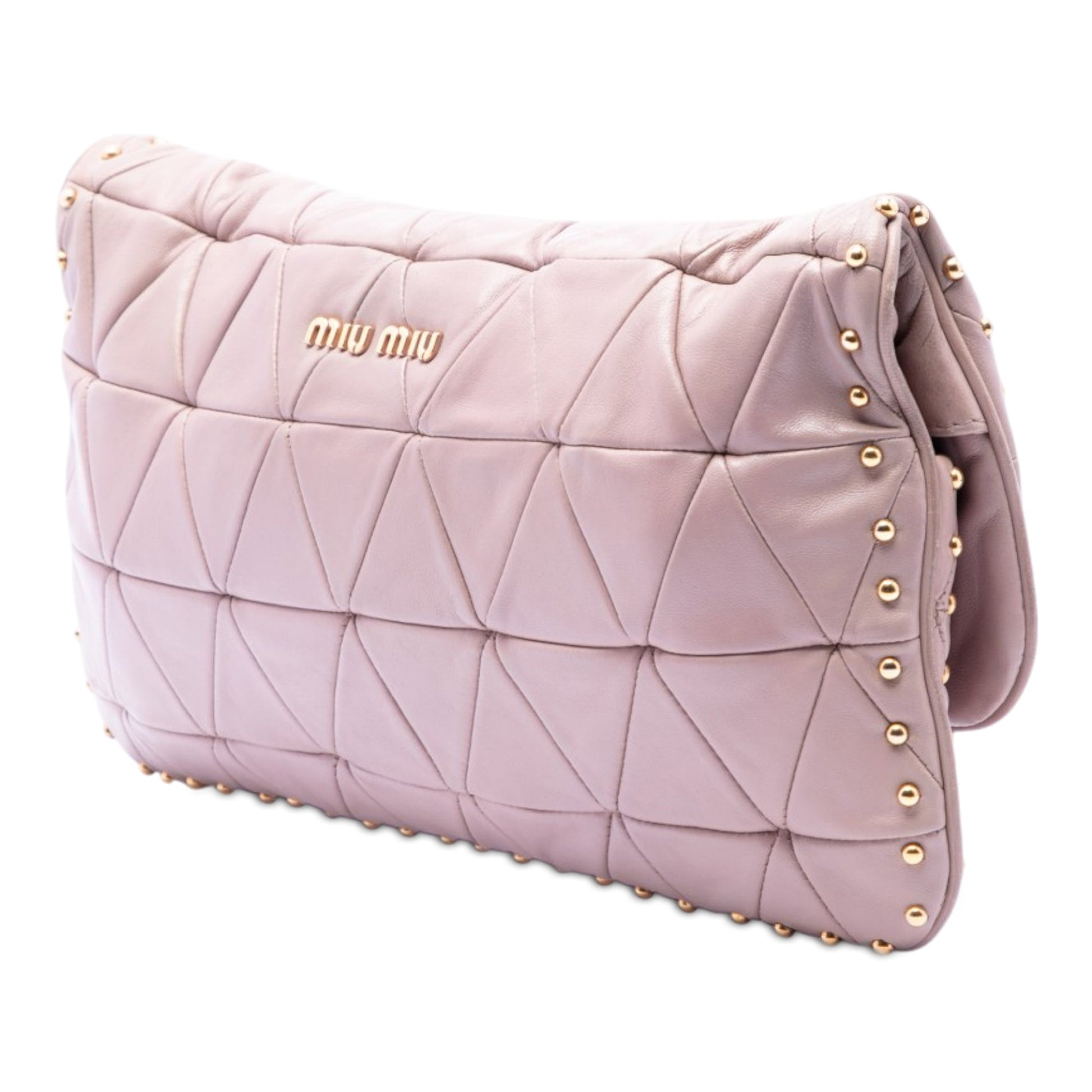 Miu Miu Studded Matelasse Nappa Shoulder Bag