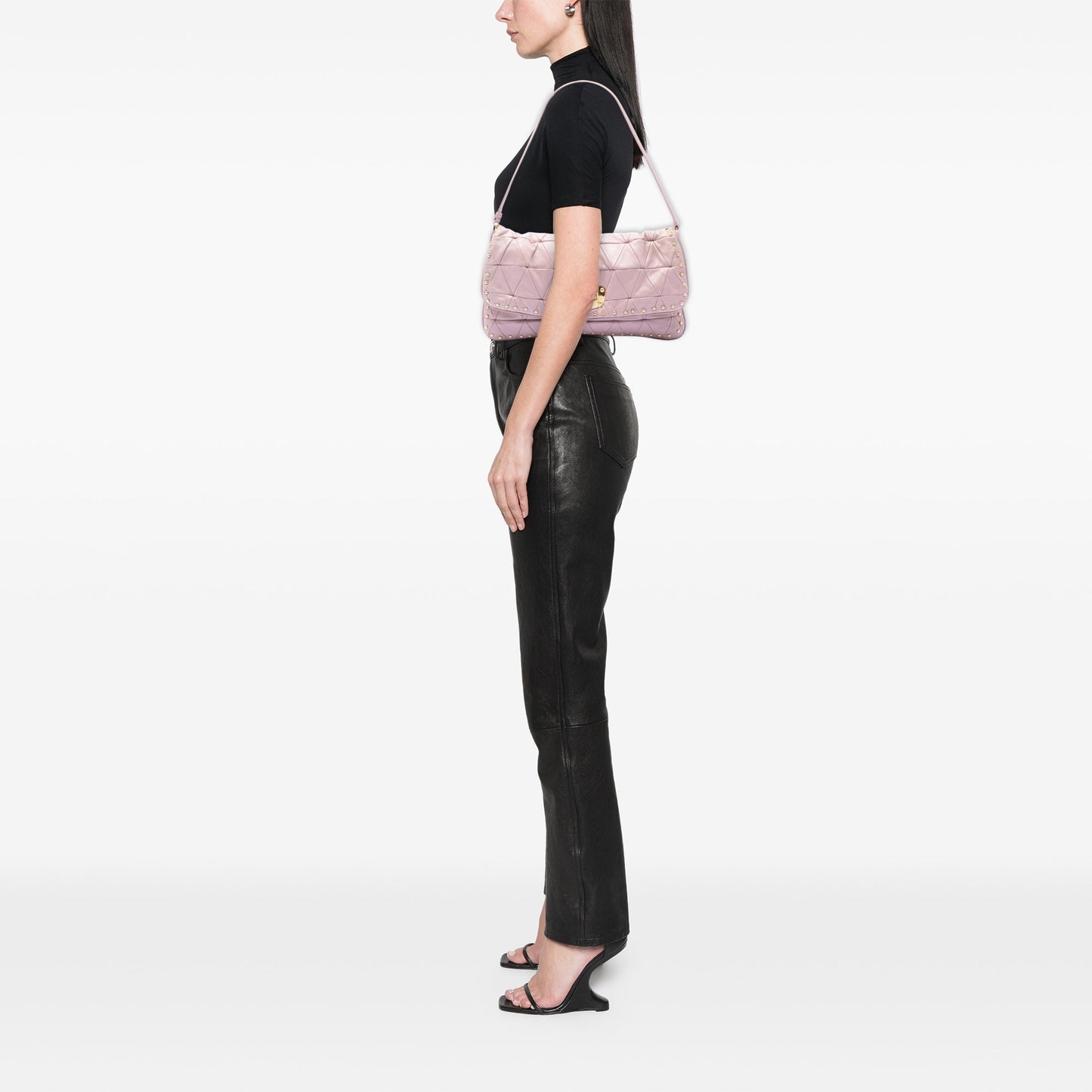 Miu Miu Studded Matelasse Nappa Shoulder Bag