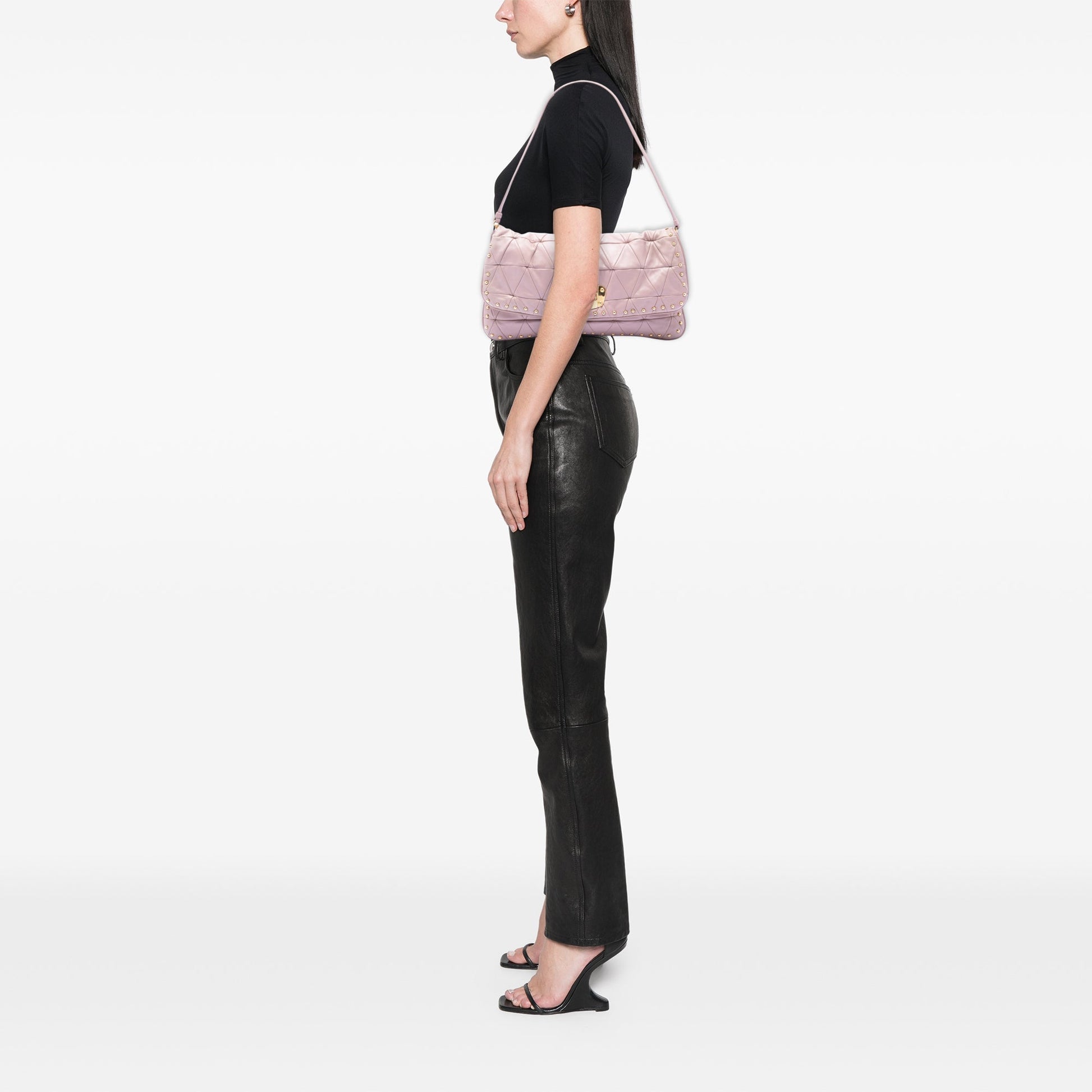 Miu Miu Studded Matelasse Nappa Shoulder Bag