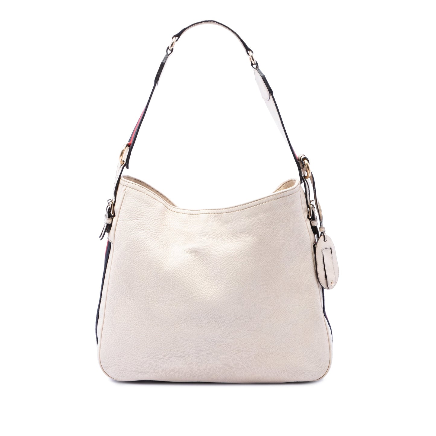 Gucci Medium Pebbled Calfskin Web Heritage Shoulder Bag