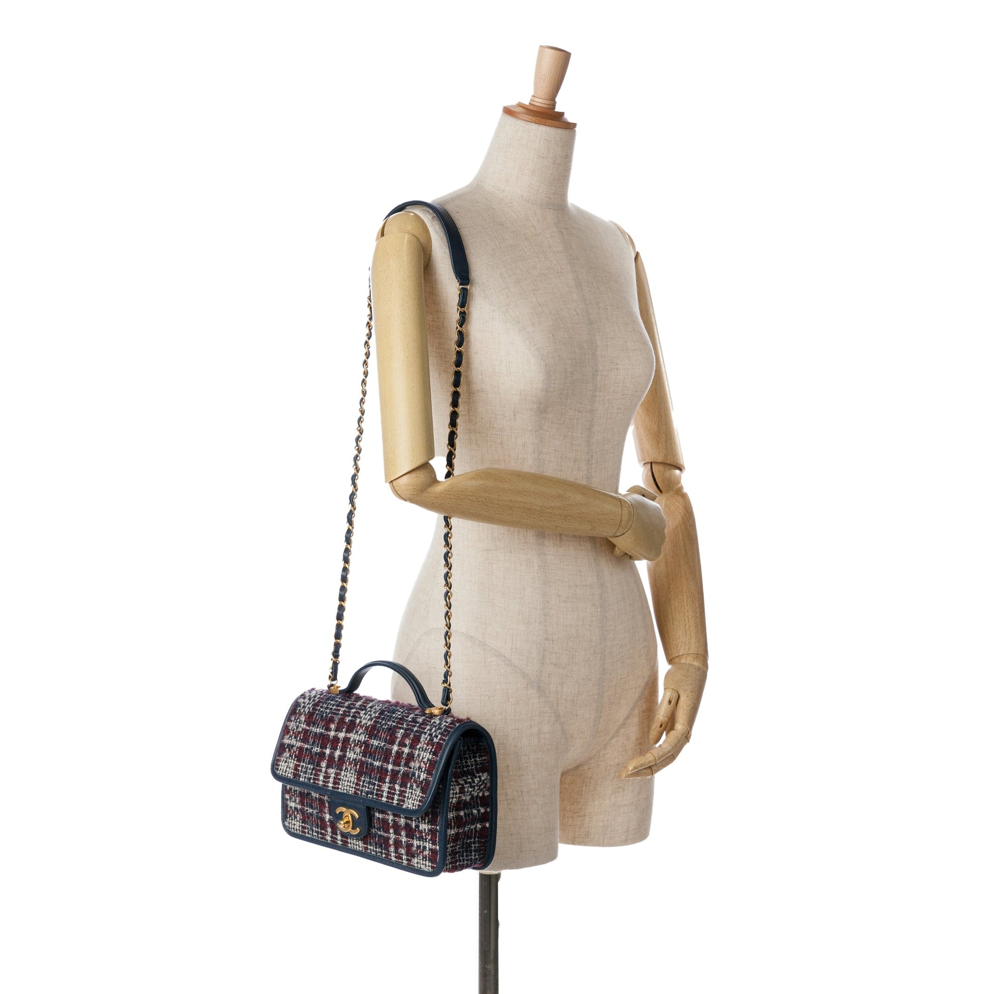 Chanel Small Tweed School Memory Top Handle Flap