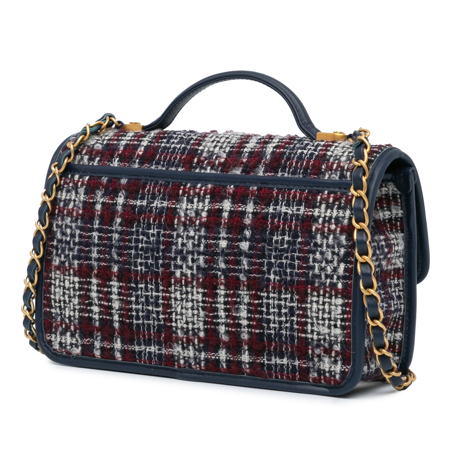Chanel Small Tweed School Memory Top Handle Flap