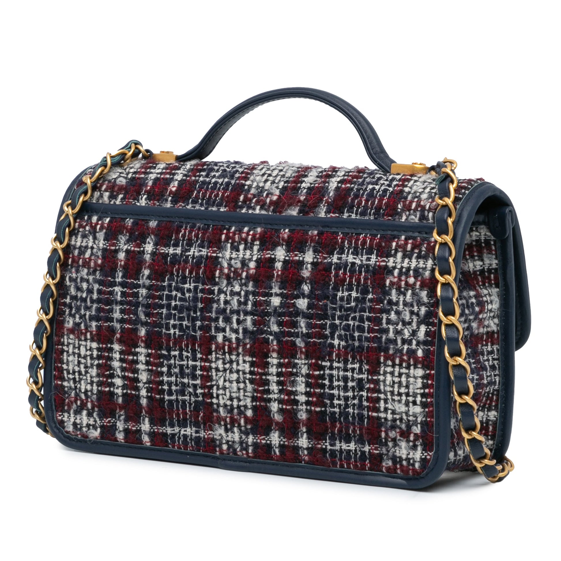 Chanel Small Tweed School Memory Top Handle Flap