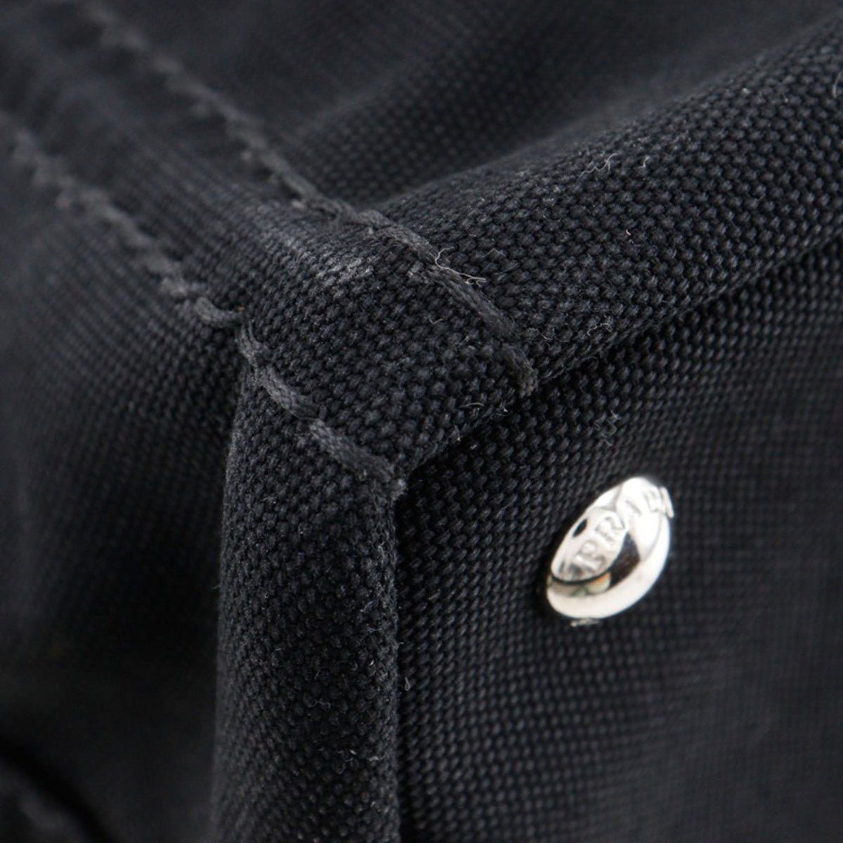 Prada Canvas Wood Handle Canapa Logo Satchel
