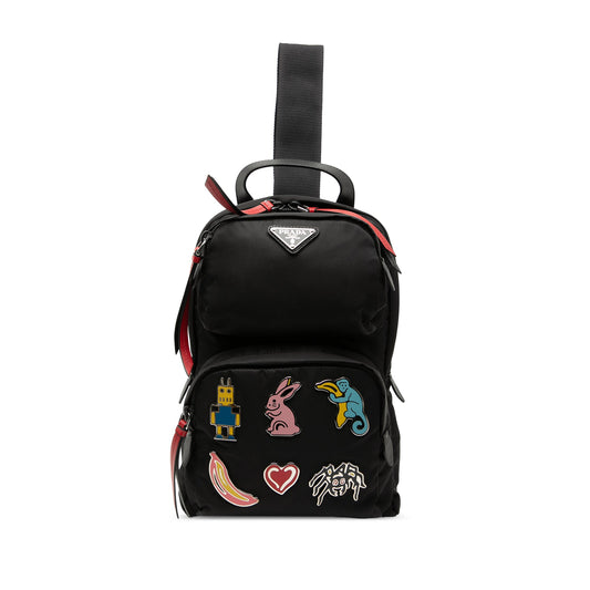 Prada Tessuto Robot Fluo Sling Backpack