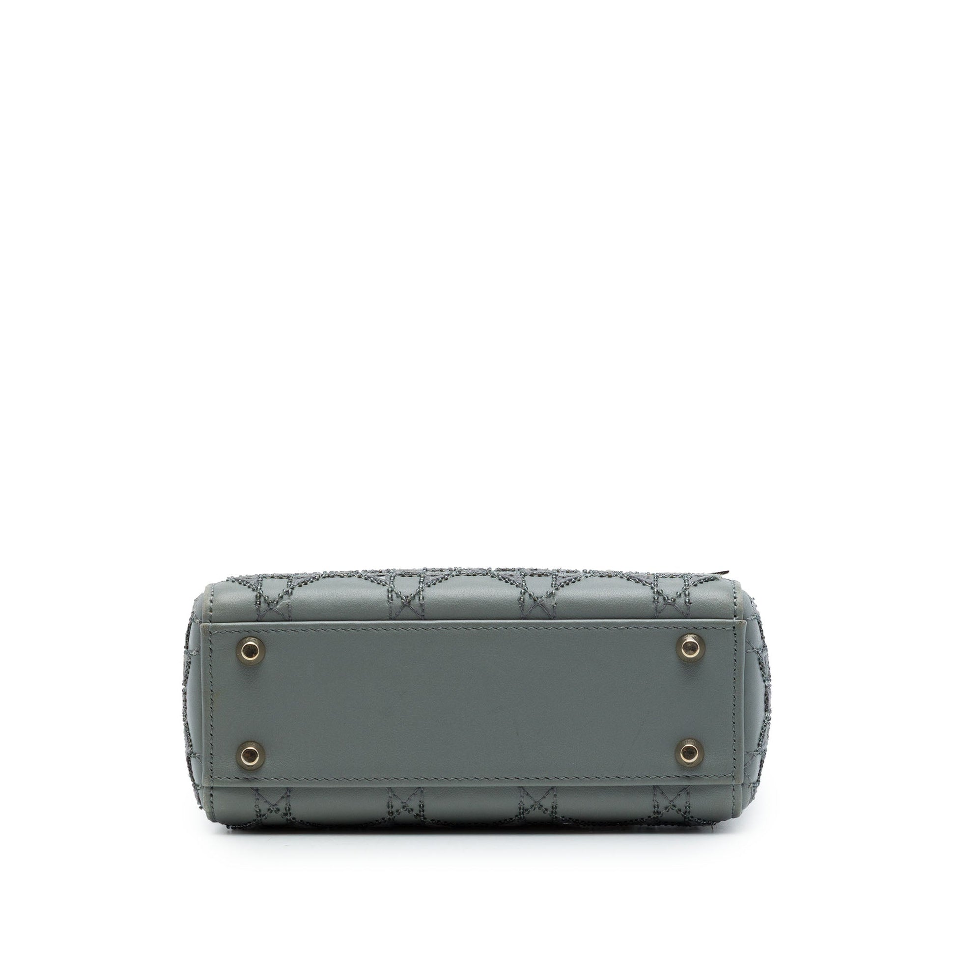 Dior Mini Calfskin Cannage Beaded Lady Dior