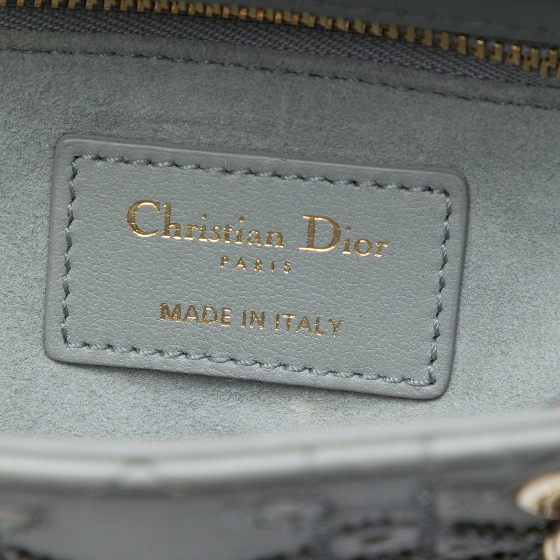 Dior Mini Calfskin Cannage Beaded Lady Dior