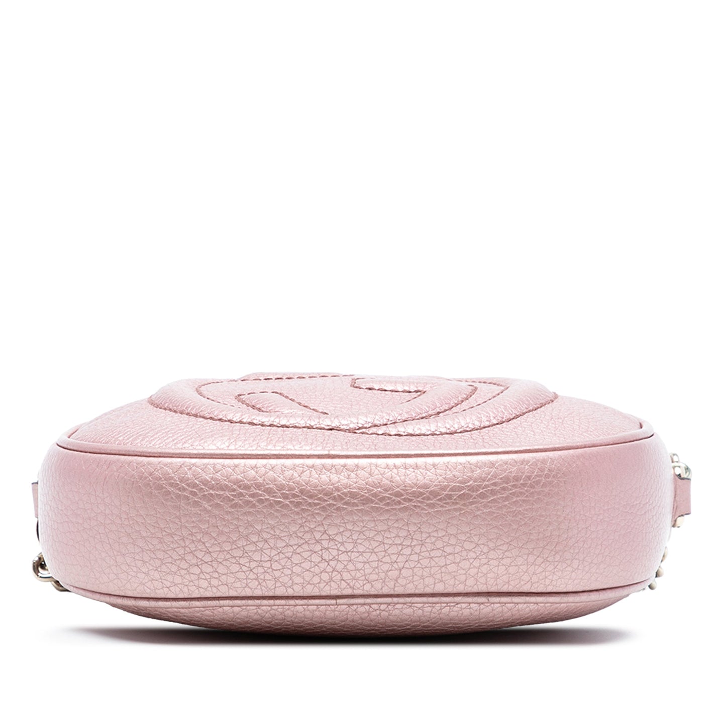 Gucci Mini Metallic Pebbled Calfskin Soho Chain Crossbody