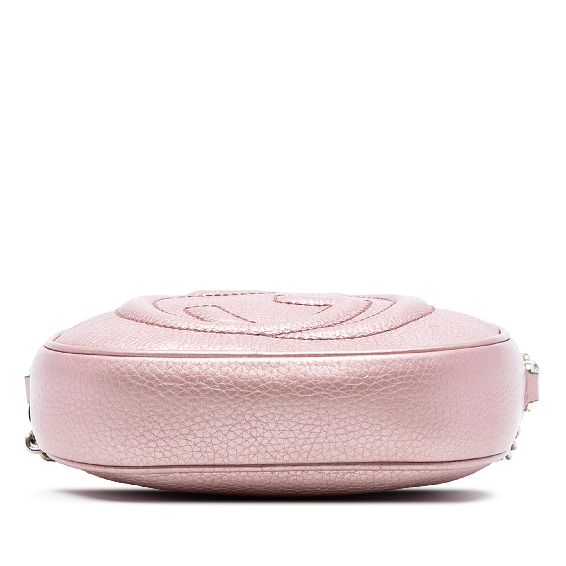 Gucci Mini Metallic Pebbled Calfskin Soho Chain Crossbody