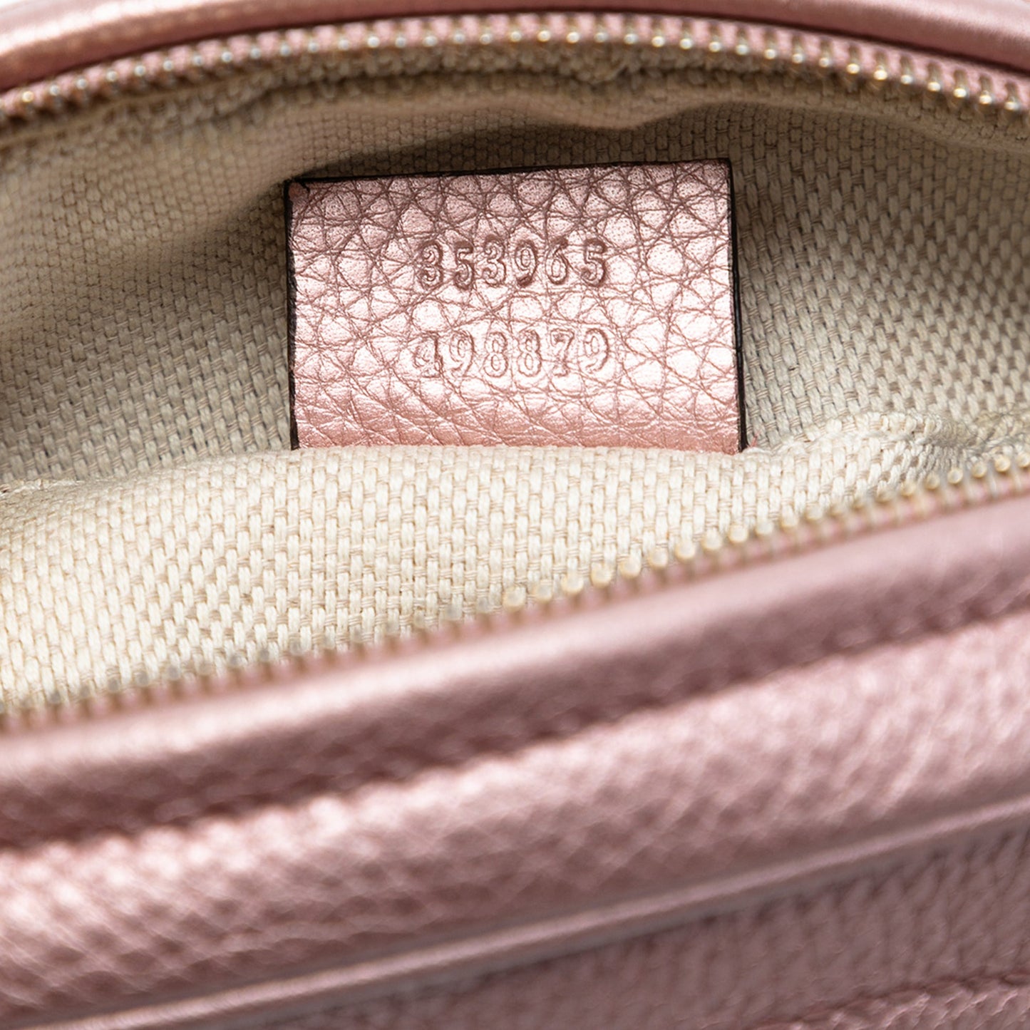 Gucci Mini Metallic Pebbled Calfskin Soho Chain Crossbody