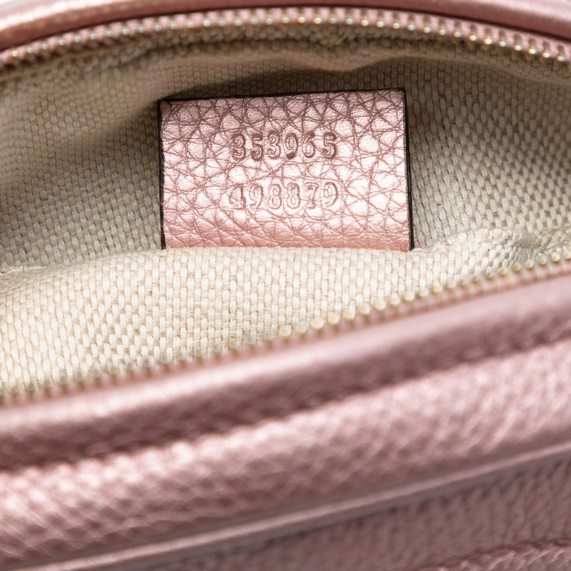 Gucci Mini Metallic Pebbled Calfskin Soho Chain Crossbody