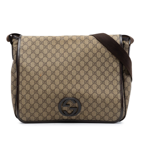 Large GG Supreme Interlocking G Messenger Bag