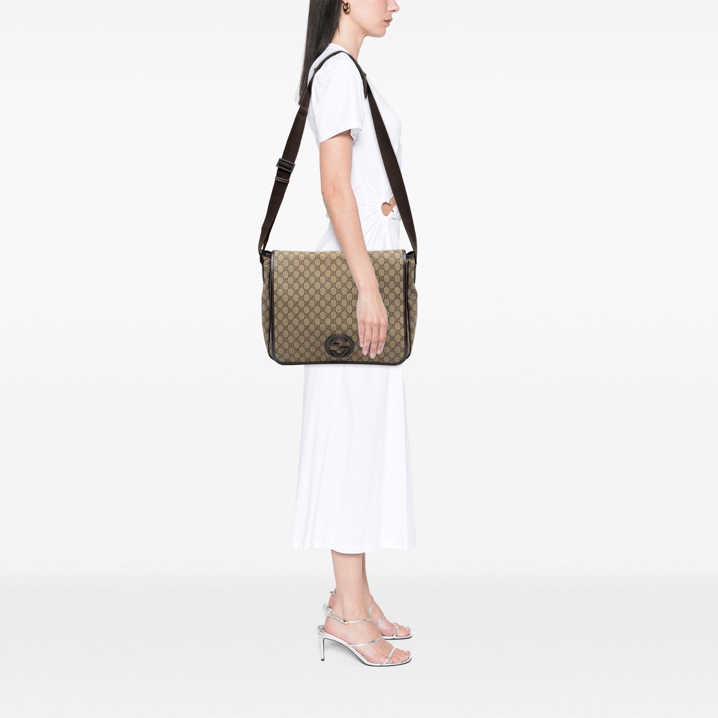 Large GG Supreme Interlocking G Messenger Bag