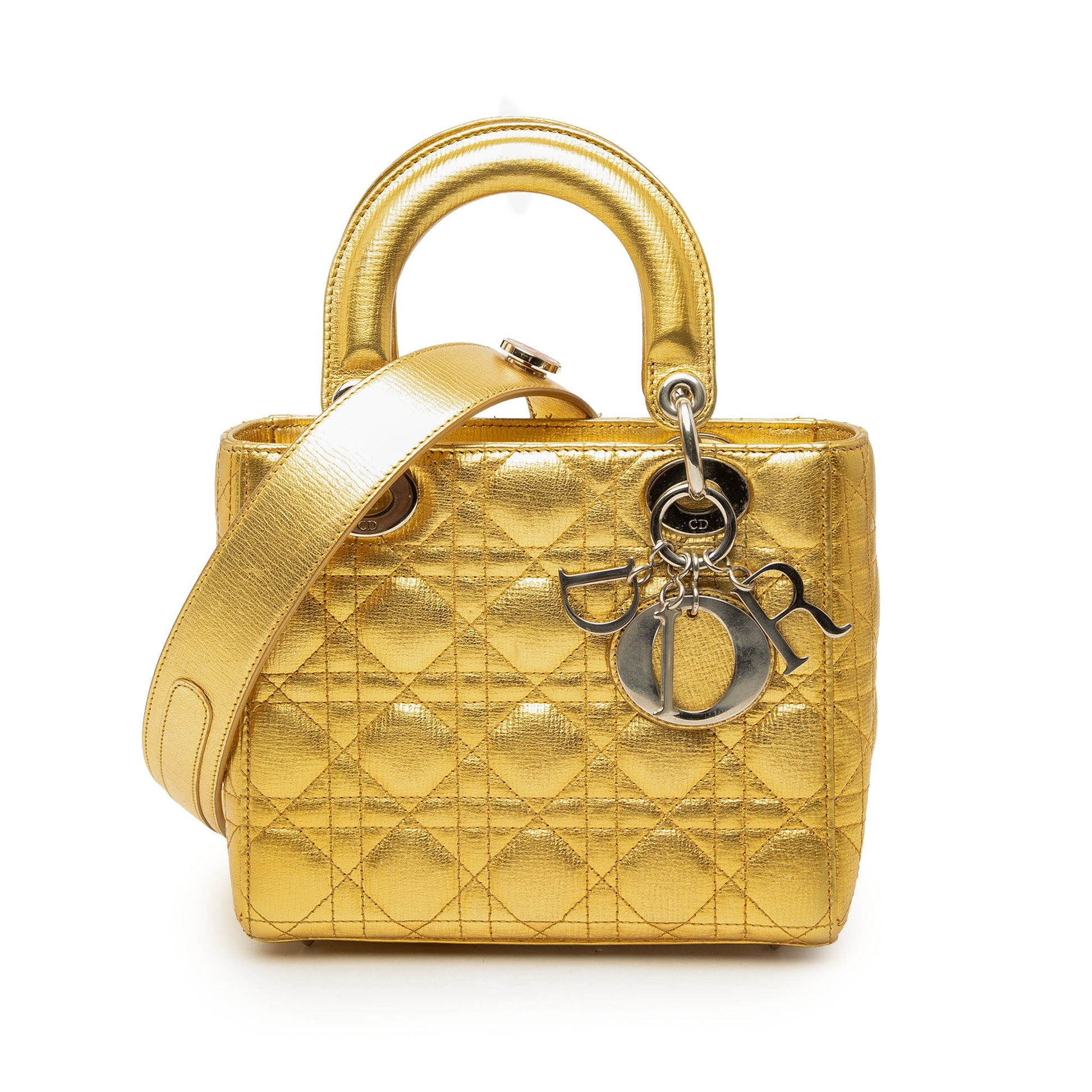 Dior Small Metallic Grained Calfskin Cannage My ABCDior Lady Dior