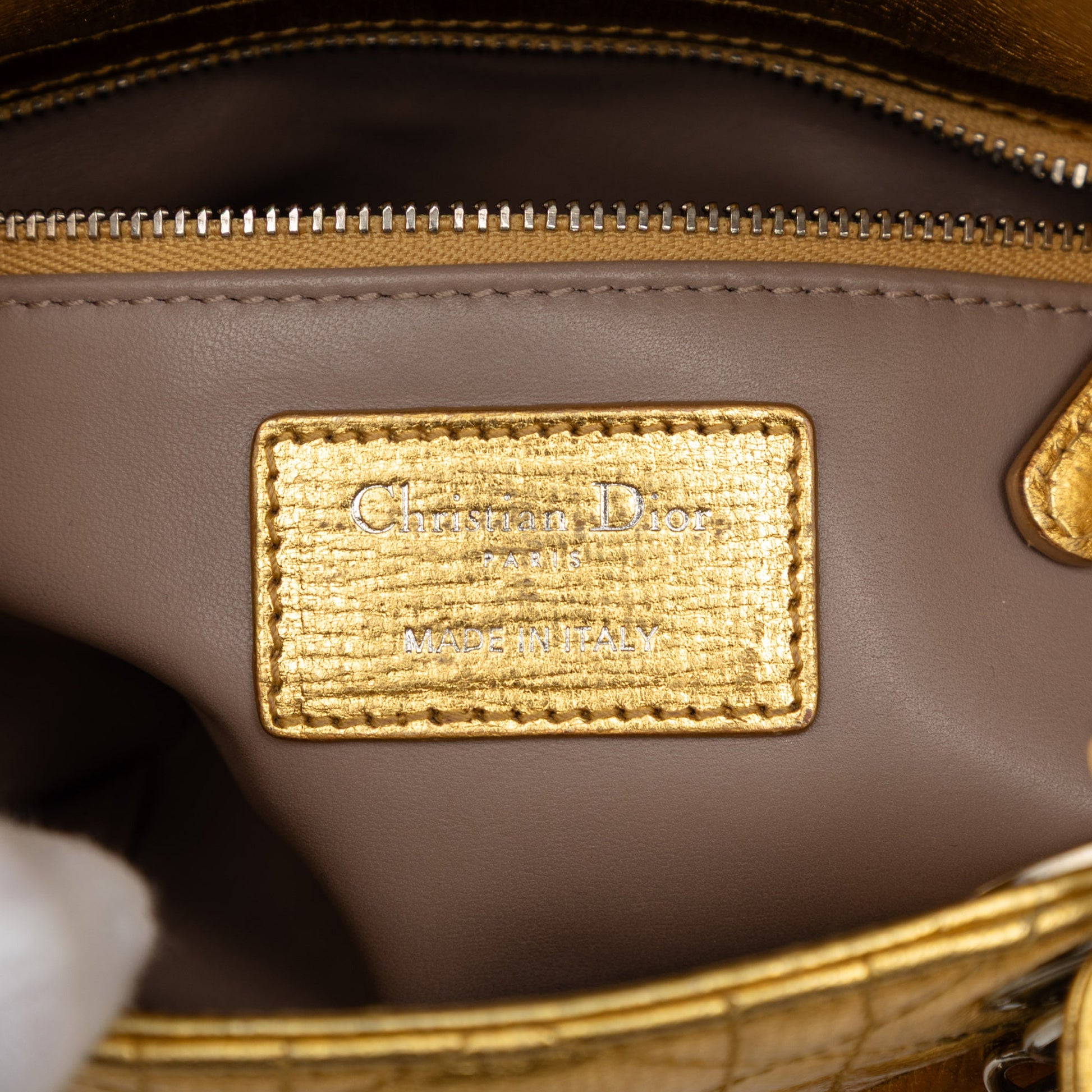 Dior Small Metallic Grained Calfskin Cannage My ABCDior Lady Dior