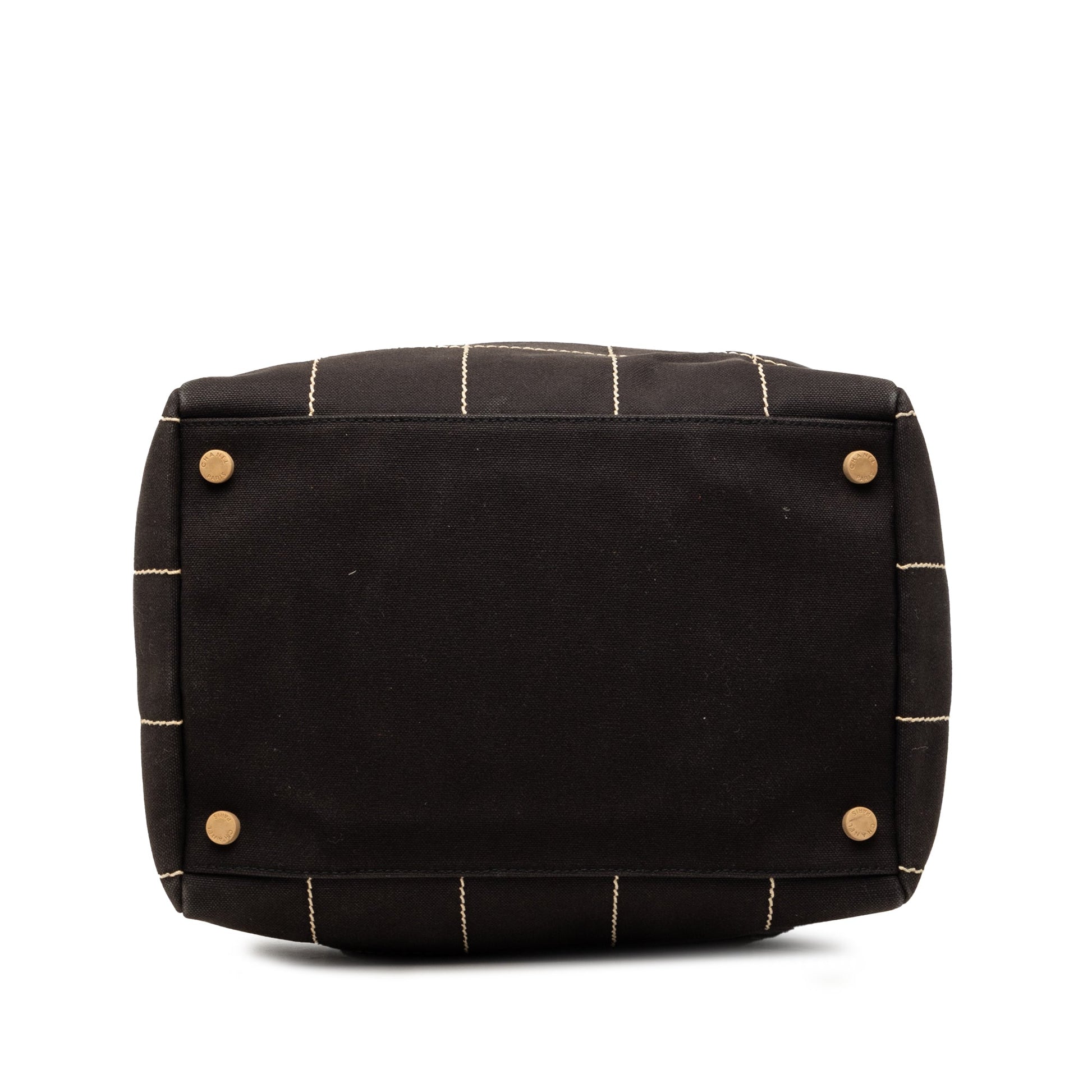 Chanel CC Chocolate Bar Canvas Wild Stitch Boston Bag