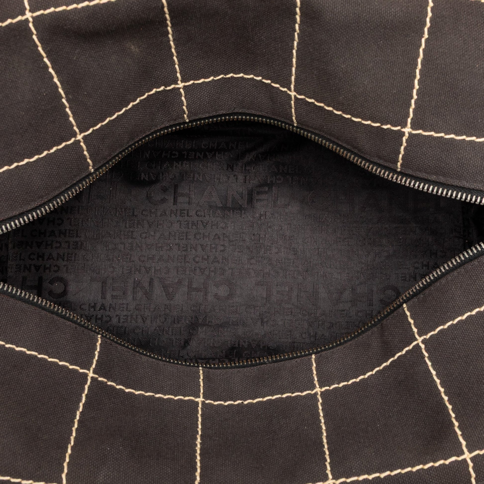 Chanel CC Chocolate Bar Canvas Wild Stitch Boston Bag