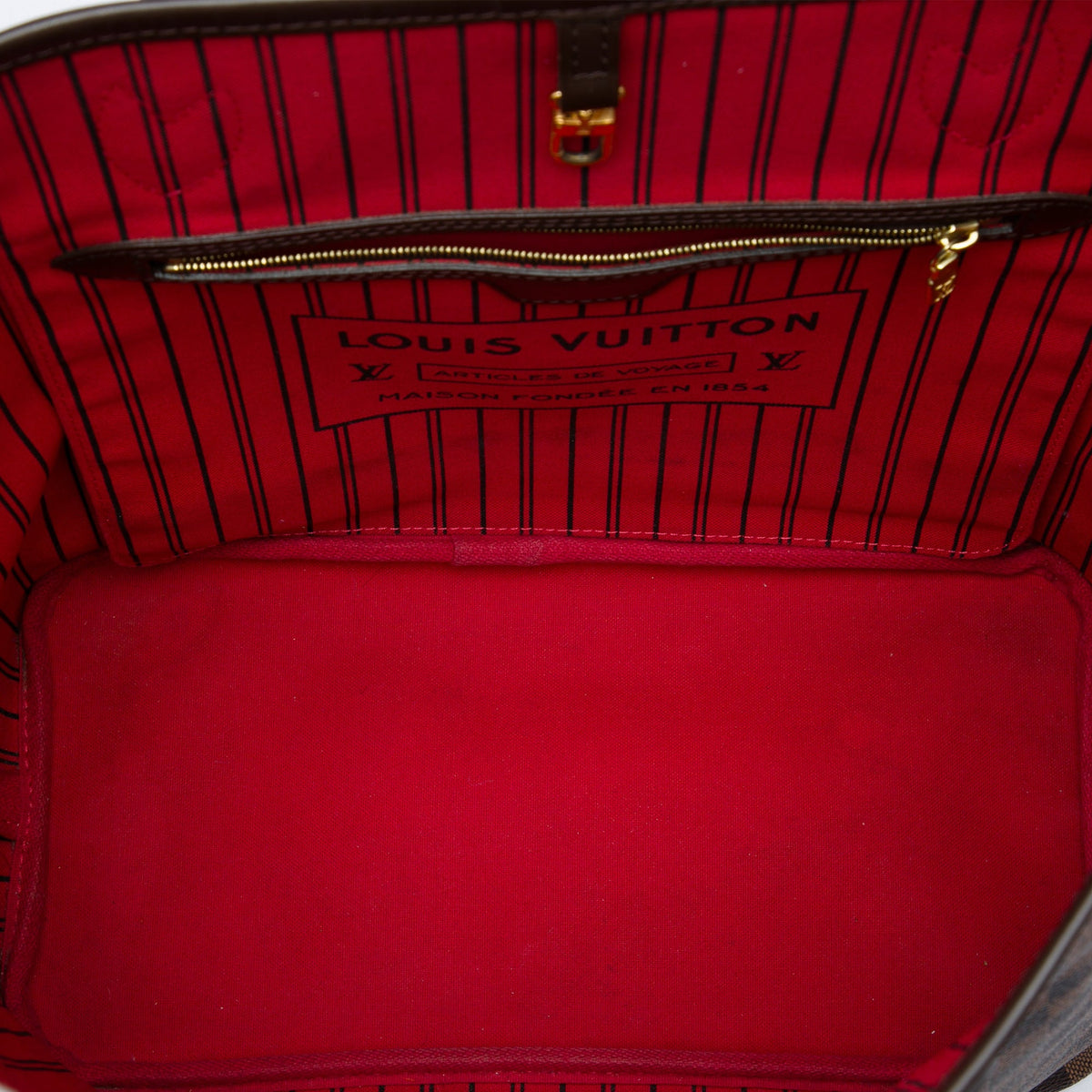 Louis Vuitton Damier Ebene Neverfull MM — Brown