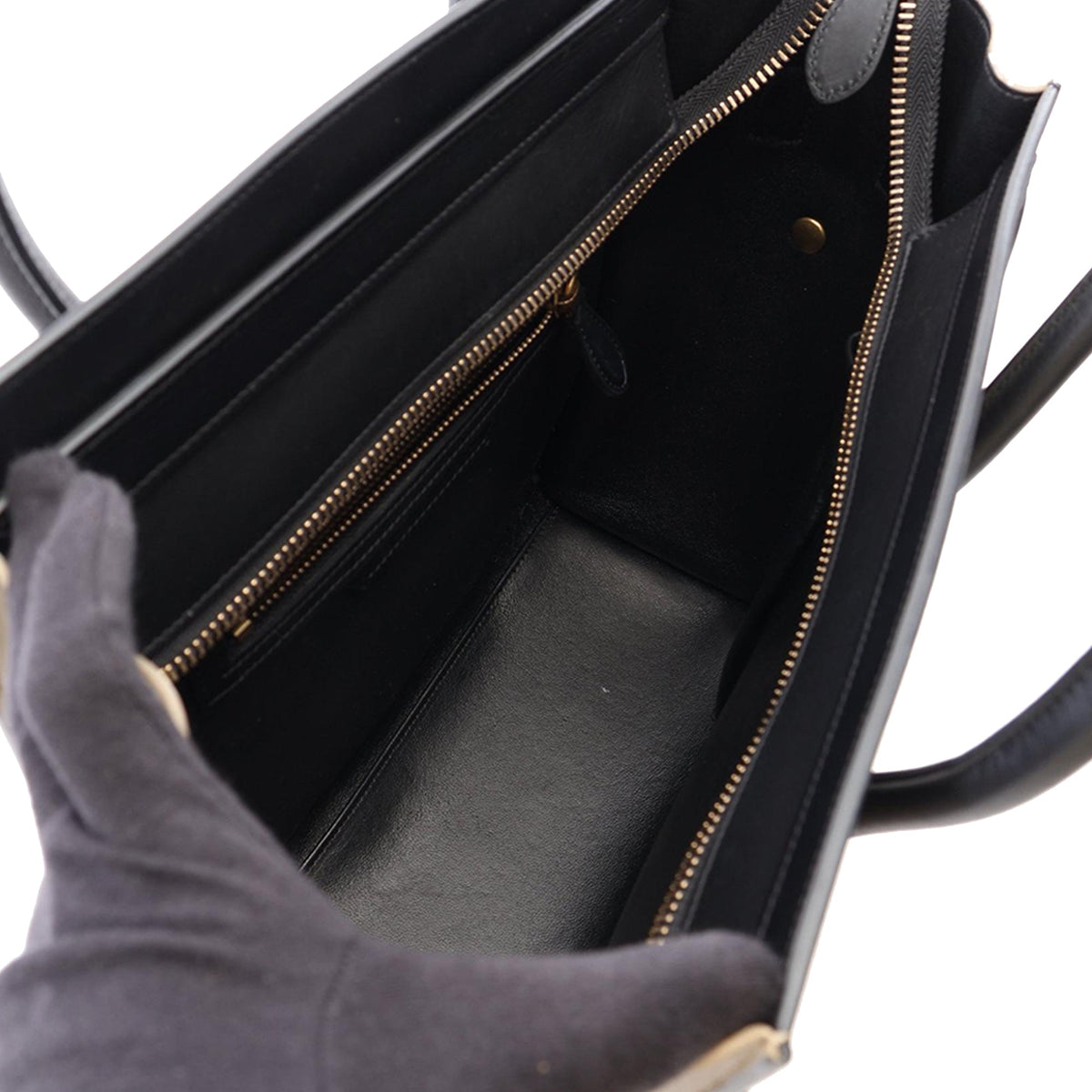 Celine Micro Tricolor Leather Luggage Tote