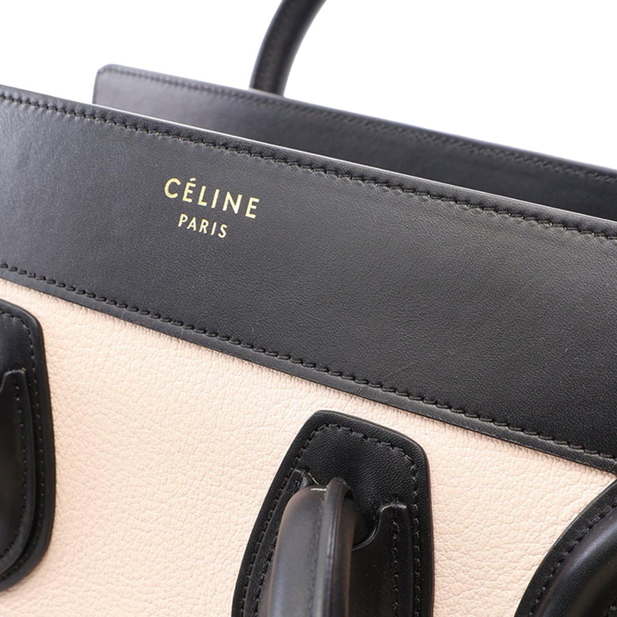 Celine Micro Tricolor Leather Luggage Tote