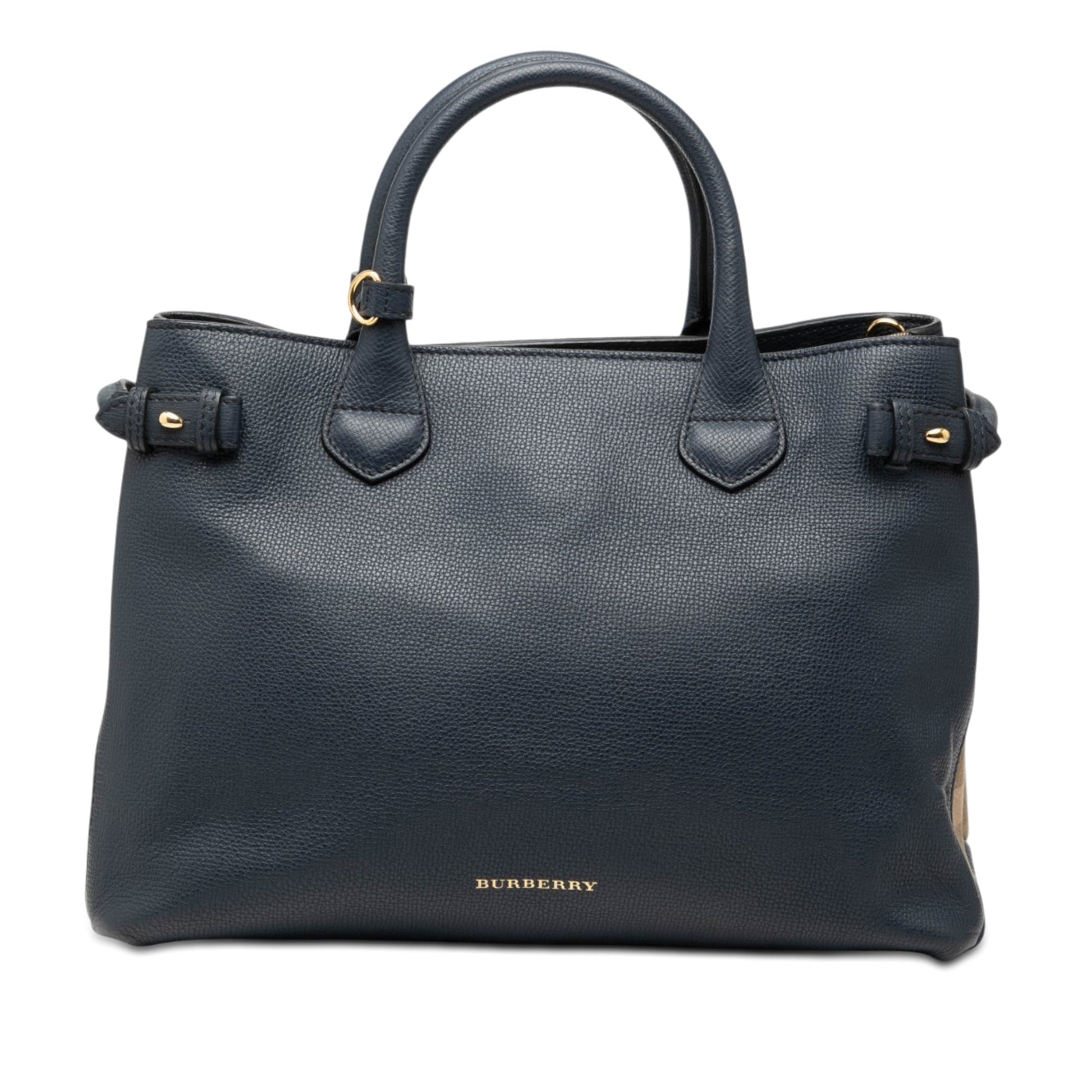 Burberry Medium Leather and House Check Banner Satchel