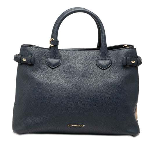 Burberry Medium Leather and House Check Banner Satchel
