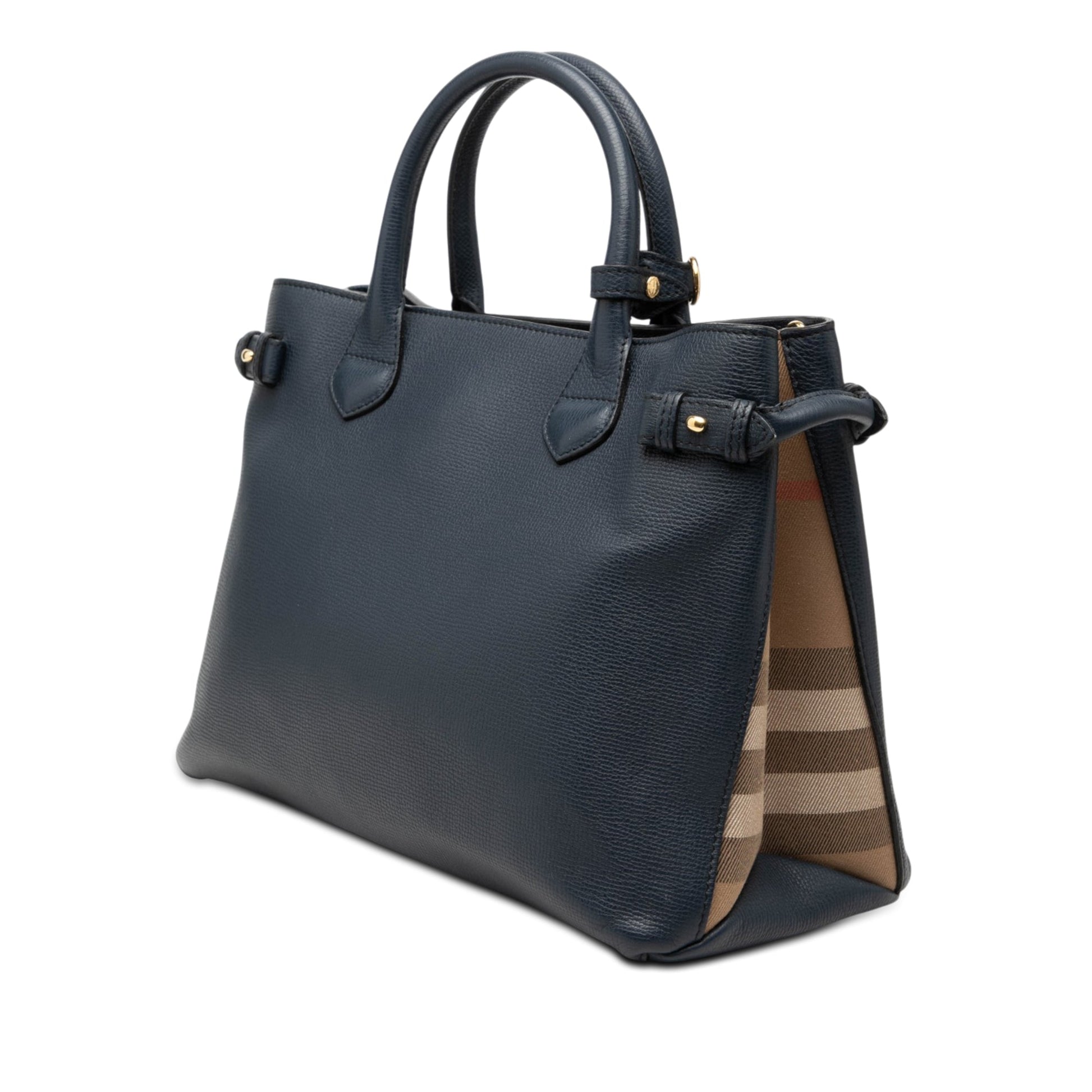 Burberry Medium Leather and House Check Banner Satchel