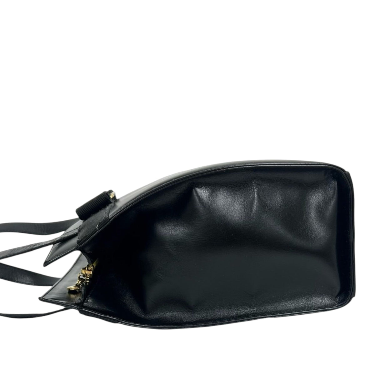 Ferragamo Leather Vara Tote — Black