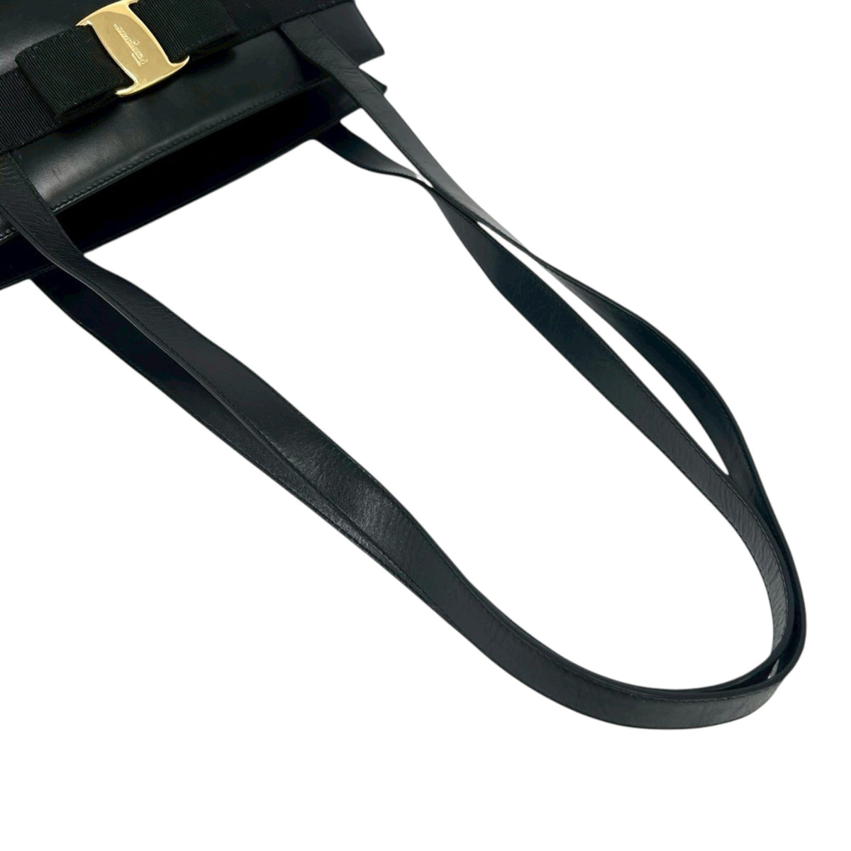 Ferragamo Leather Vara Tote — Black