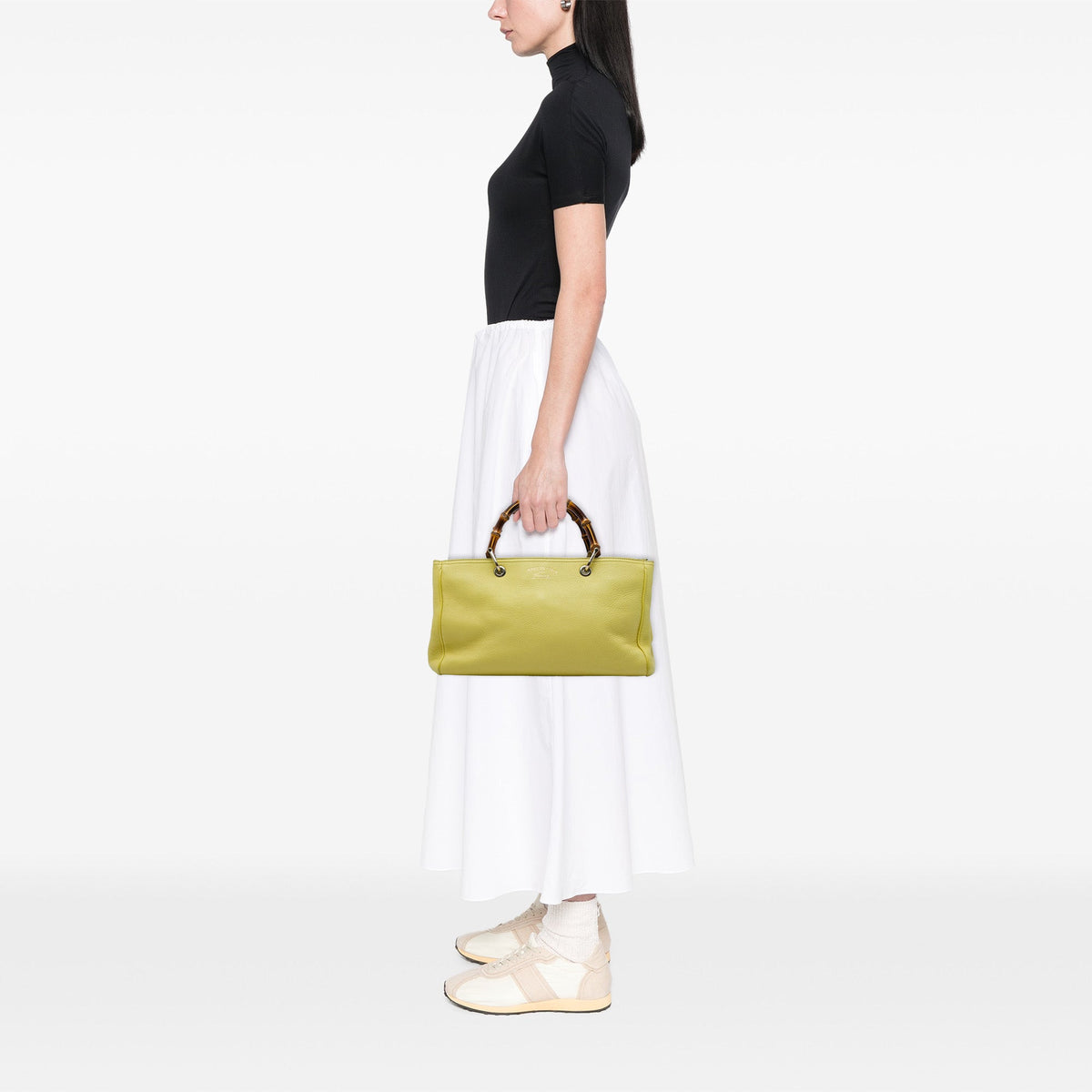 Gucci Medium Calfskin Bamboo Shopper Satchel
