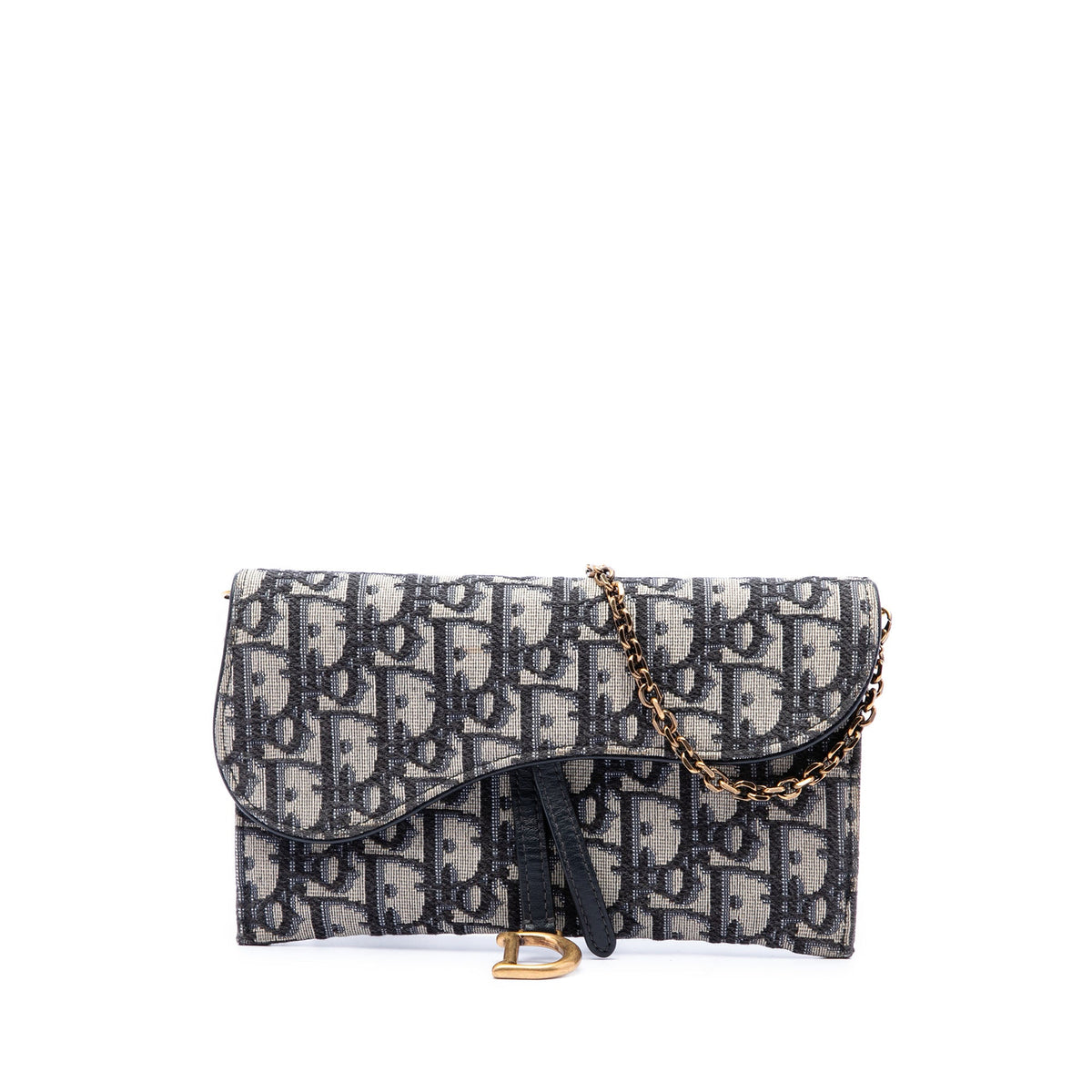 Dior Oblique Canvas Saddle Wallet On Chain