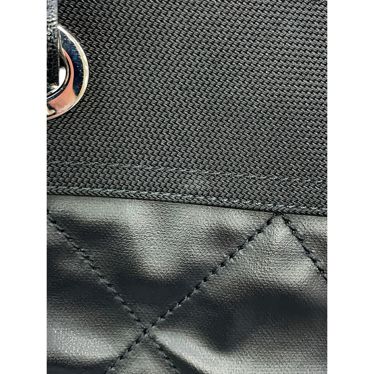 Chanel Medium Quilted Coated Canvas Paris Biarritz Tote — Black