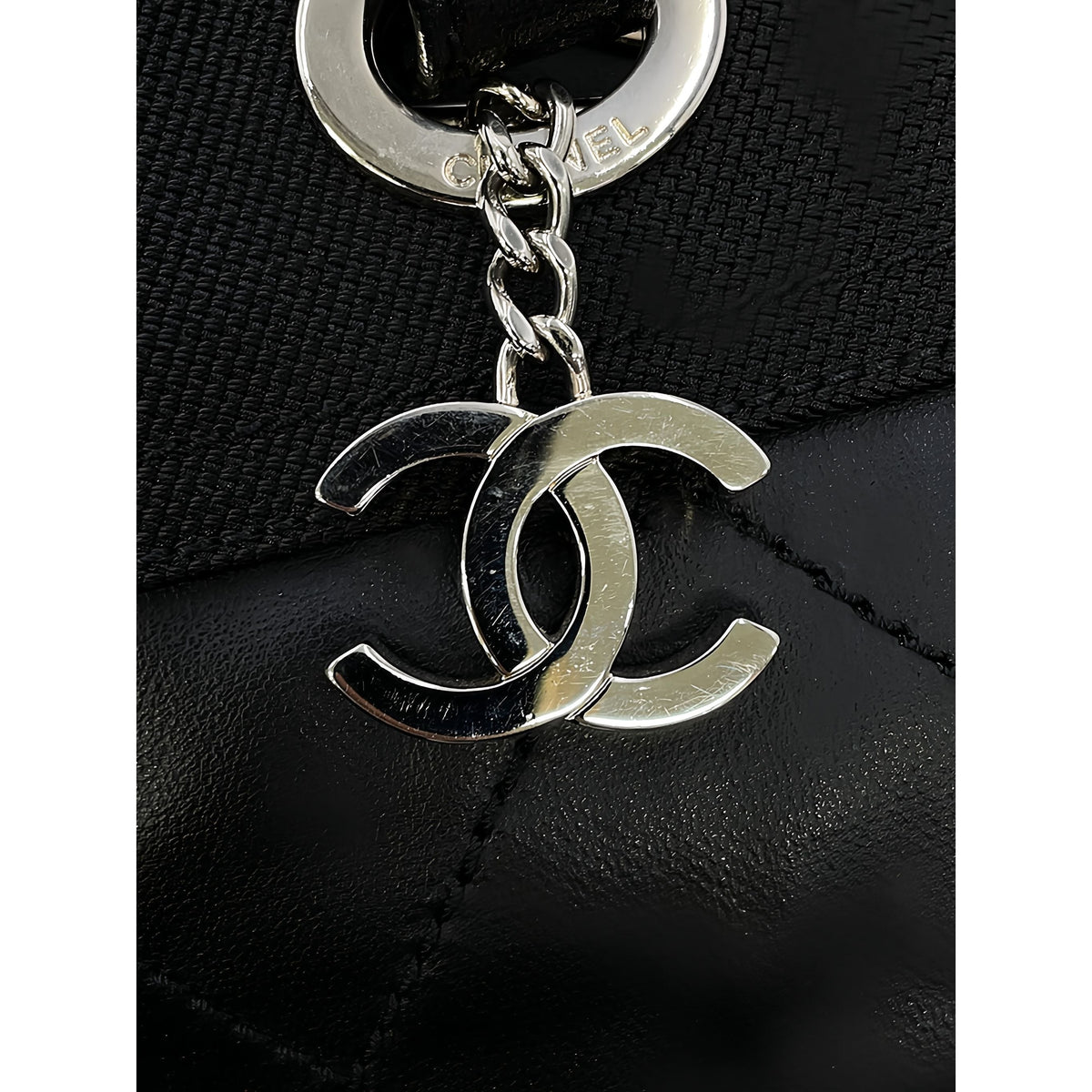 Chanel Medium Quilted Coated Canvas Paris Biarritz Tote — Black