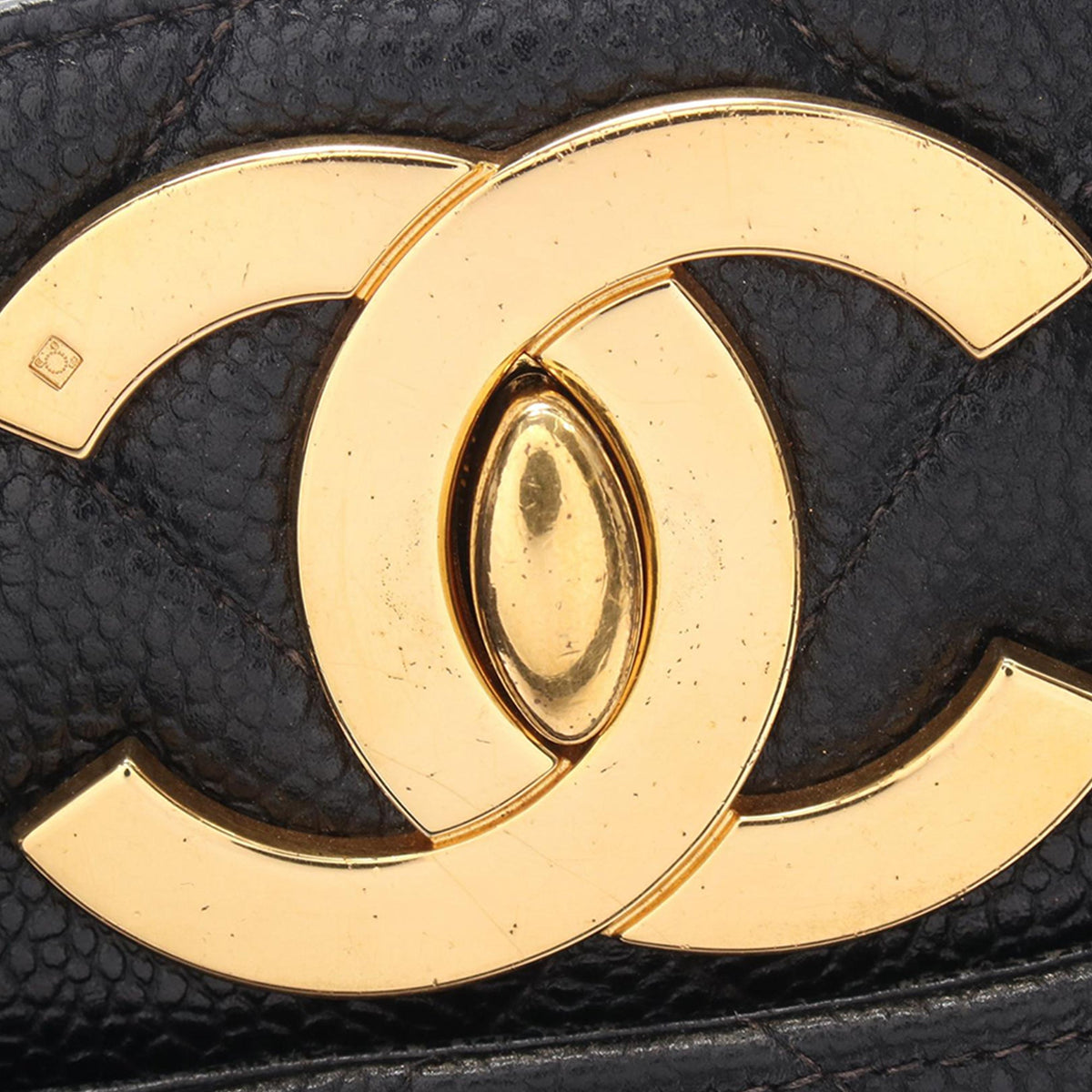 Chanel CC Quilted Caviar Tote — Black