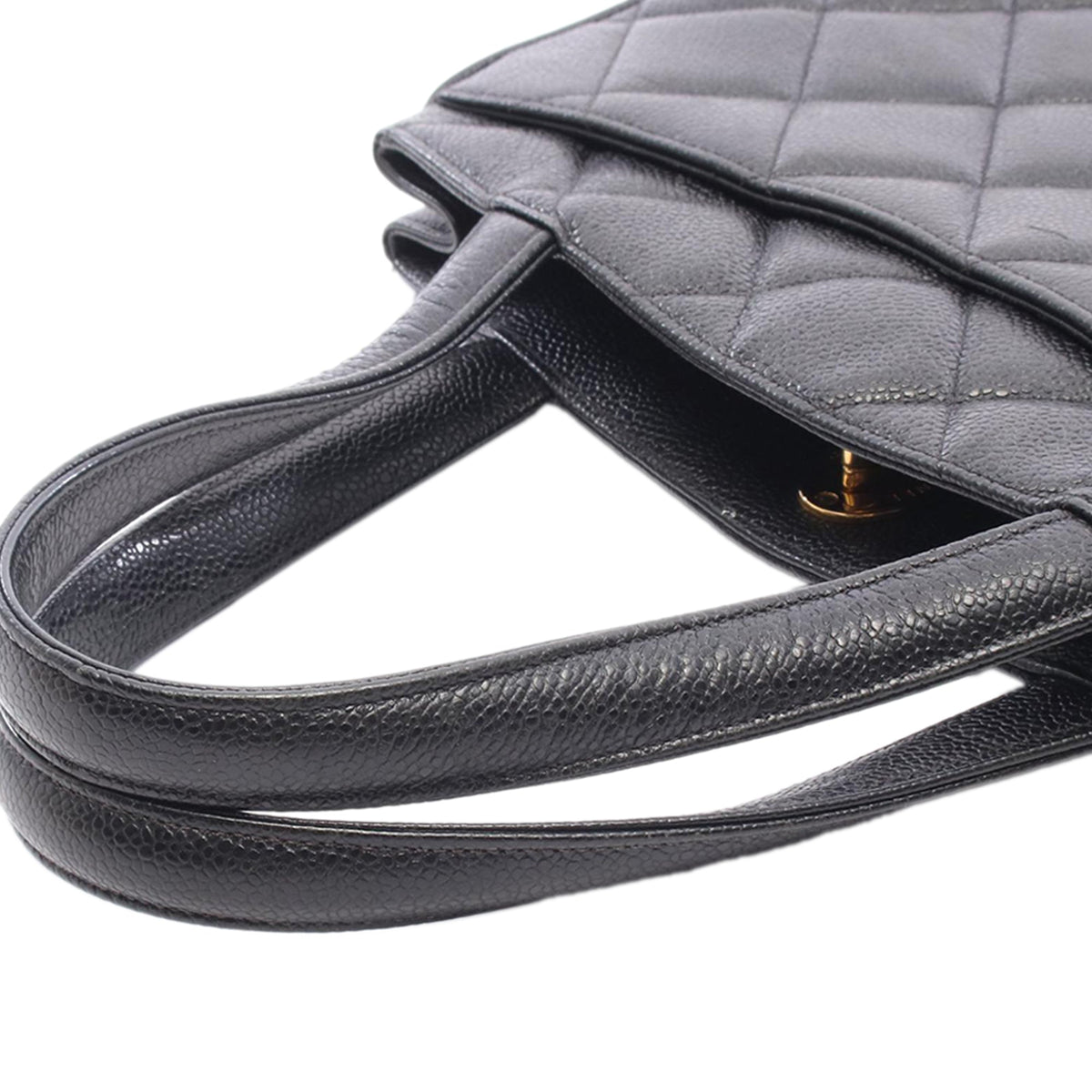 Chanel CC Quilted Caviar Tote — Black