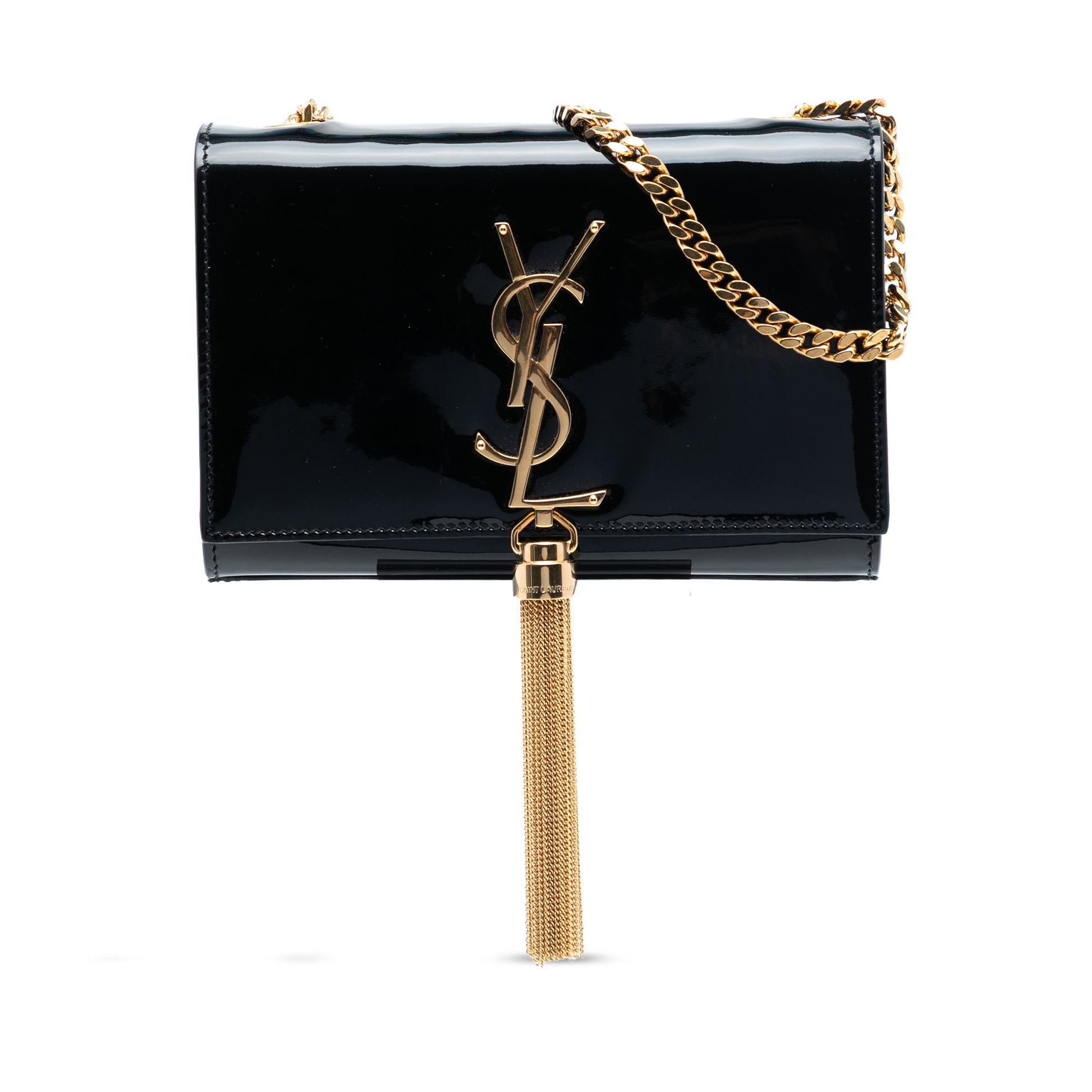 Saint Laurent Small Patent Monogram Kate Tassel Crossbody