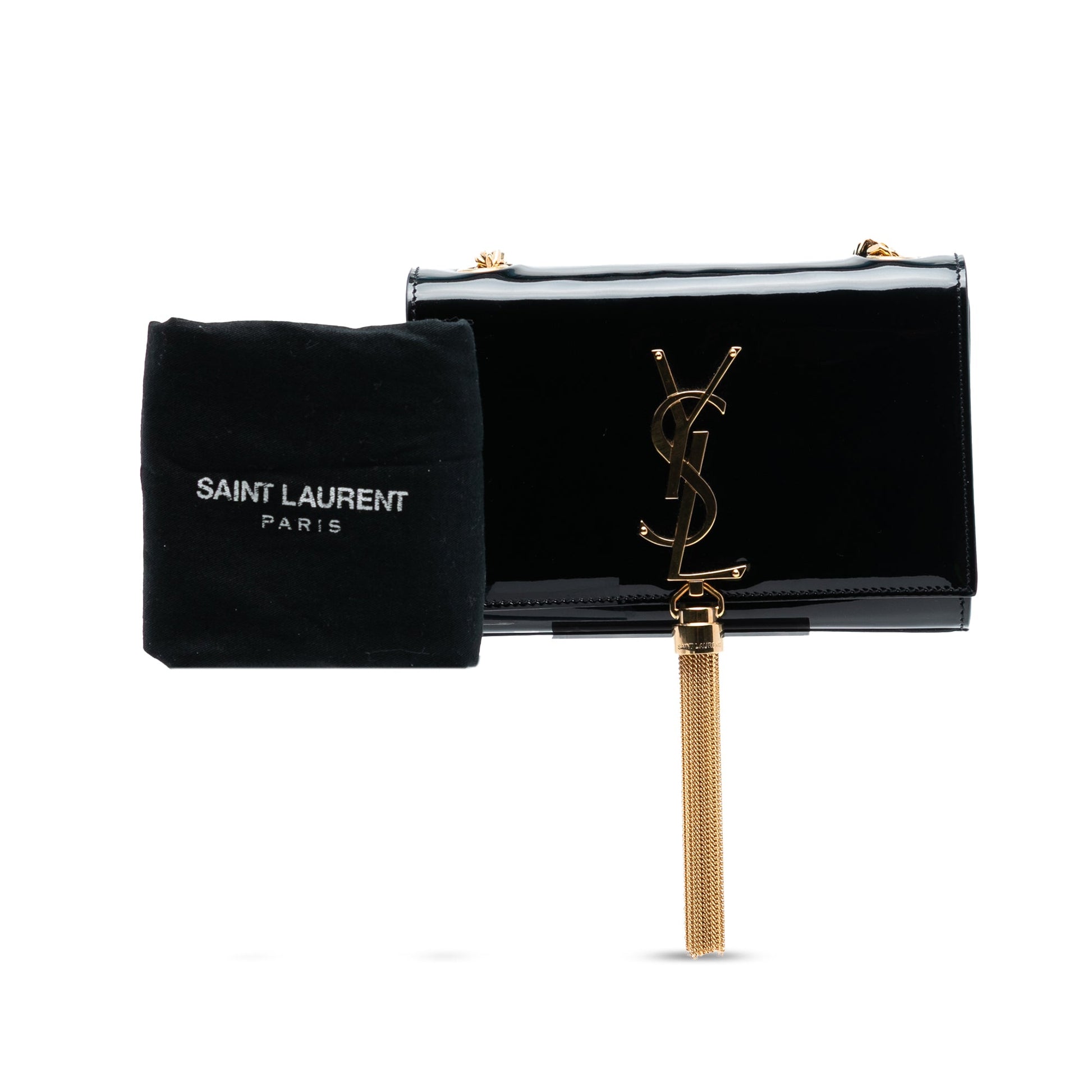Saint Laurent Small Patent Monogram Kate Tassel Crossbody