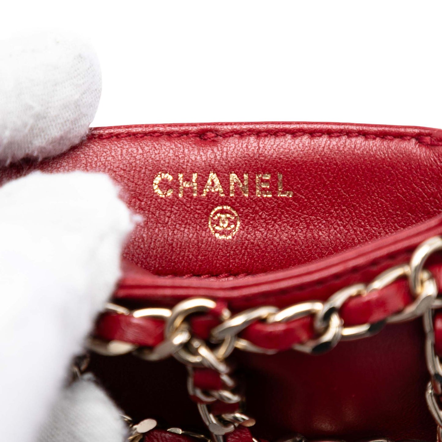 Chanel Lambskin Tech Me Out Clutch With Chain