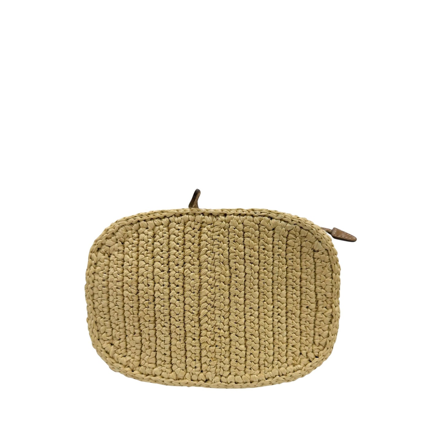 Prada Mini Raffia Effect Crochet Bucket Bag