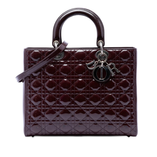 Dior Large Patent Cannage Lady Dior